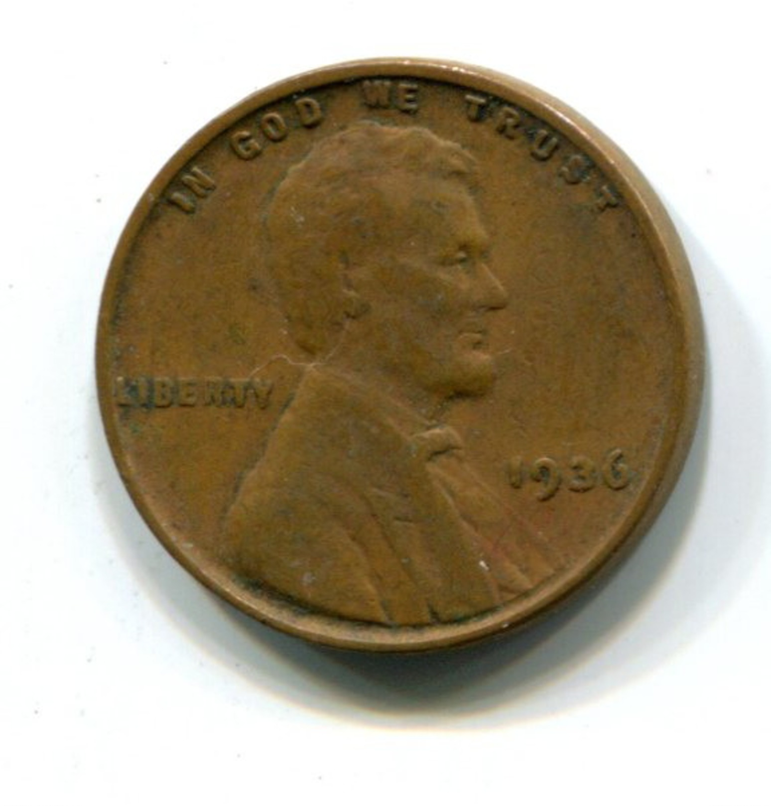 1936 USA 1c Wheat Penny Coin - 1909-1958: Lincoln, Wheat Ears Reverse