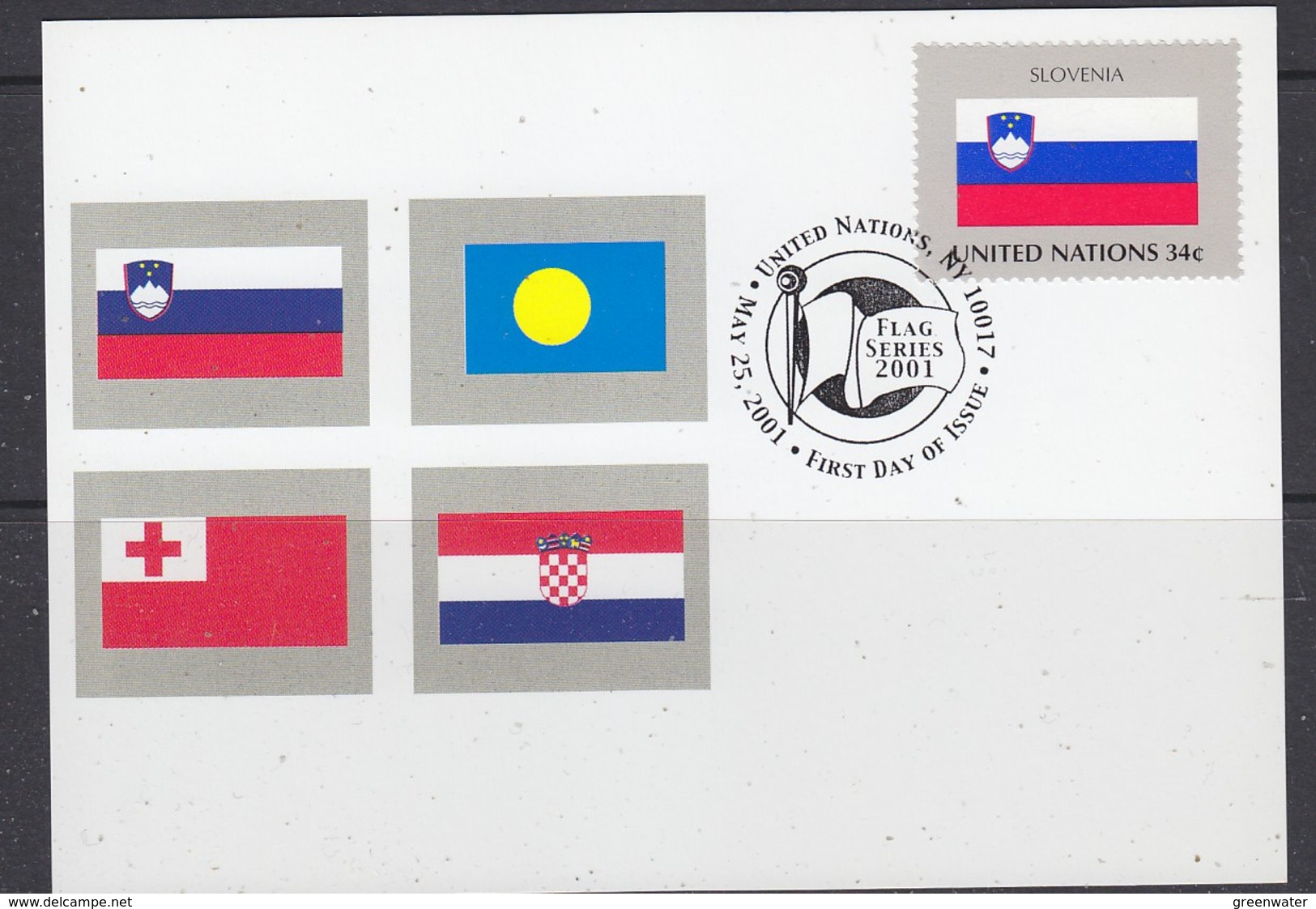 United Nations New York 2001 Flag Slovenia 1v Maximum Card (35429B) - Maximumkaarten