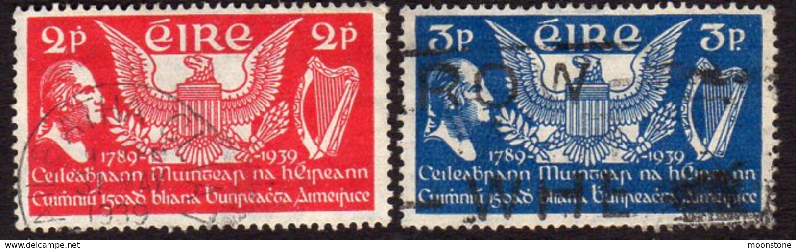 Ireland 1939 150th Anniversary Of US Constitution Set Of 2,used, SG 109/10 - Ungebraucht
