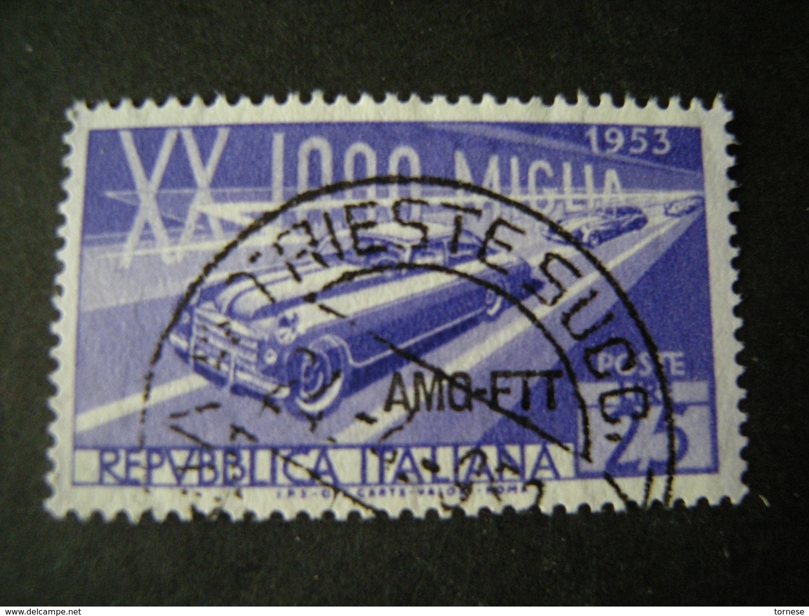TRIESTE - AMGFTT. 1953, MILLE MIGLIA, Usato, TB - Gebraucht