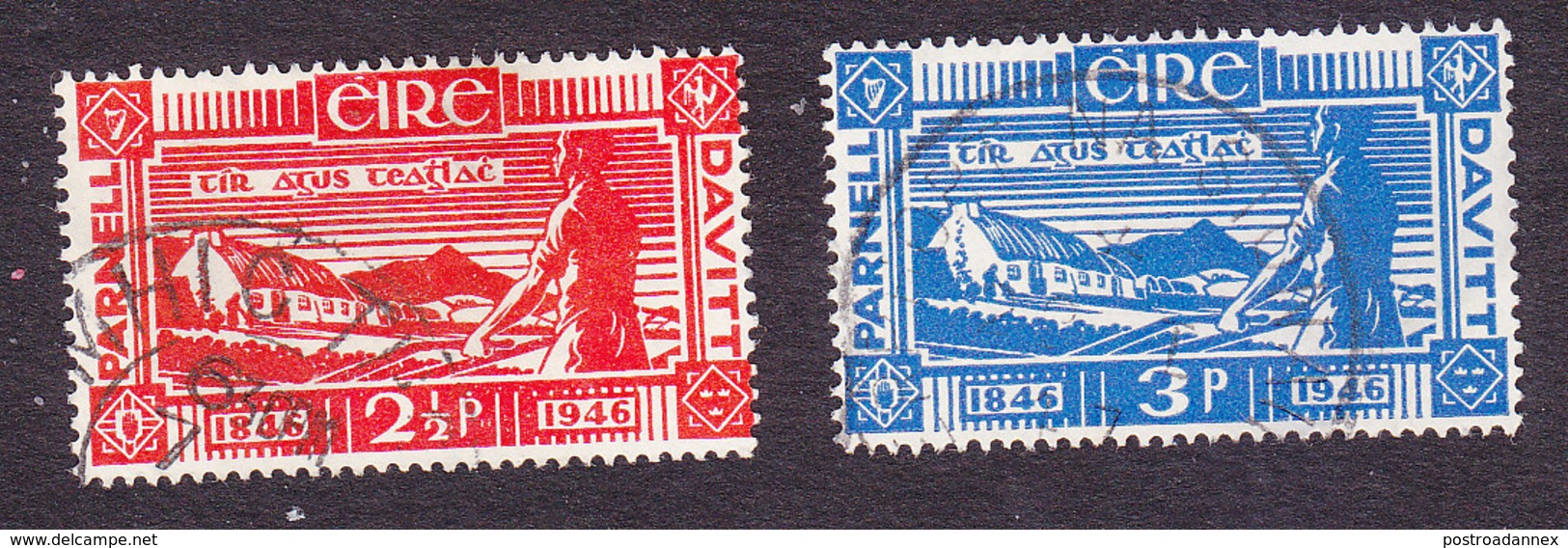 Ireland, Scott #133-134, Used, Plowman, Issued 1946 - Used Stamps