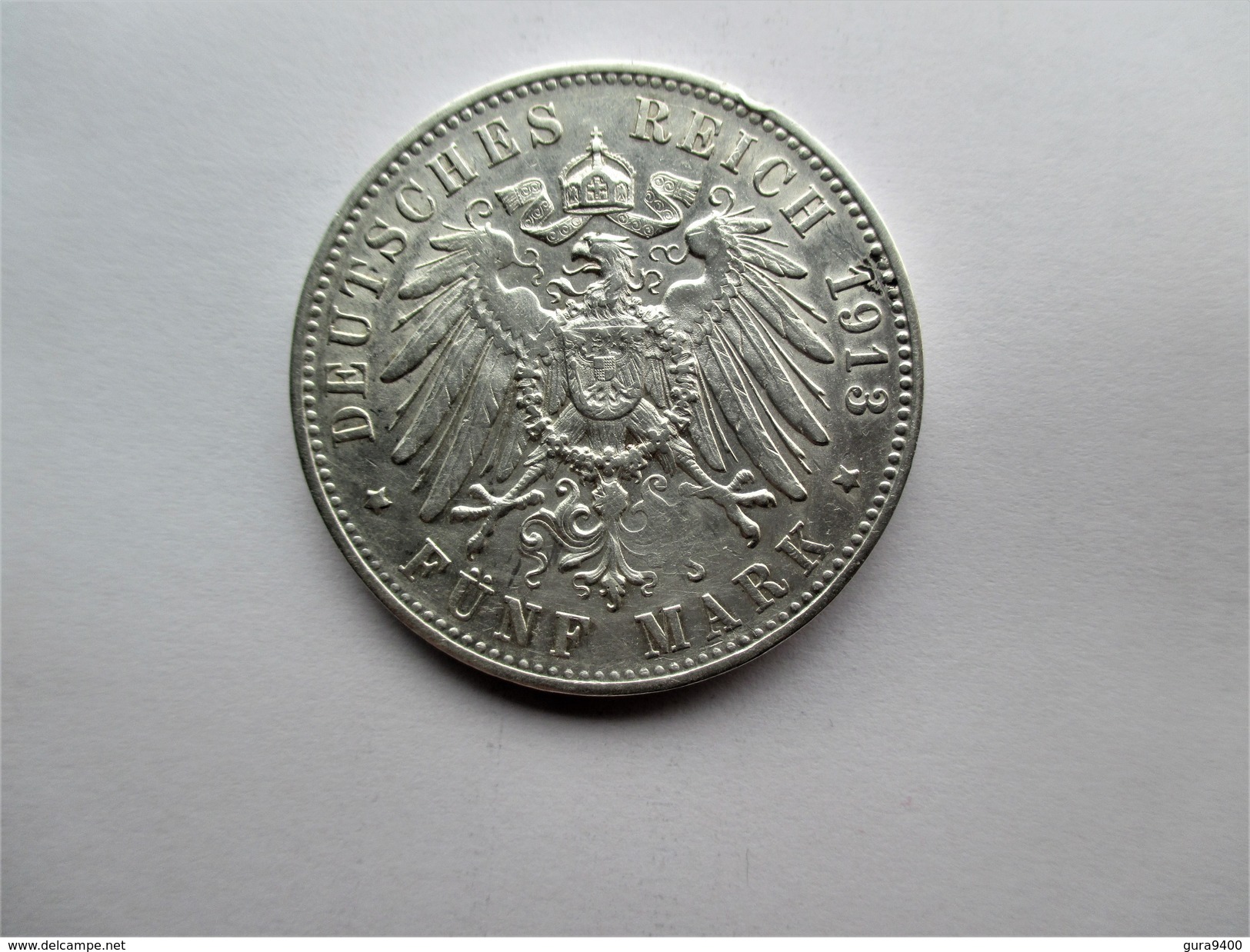 Württemberg. Wilhelm II, 5 Mark 1913 F. - 2, 3 & 5 Mark Argent