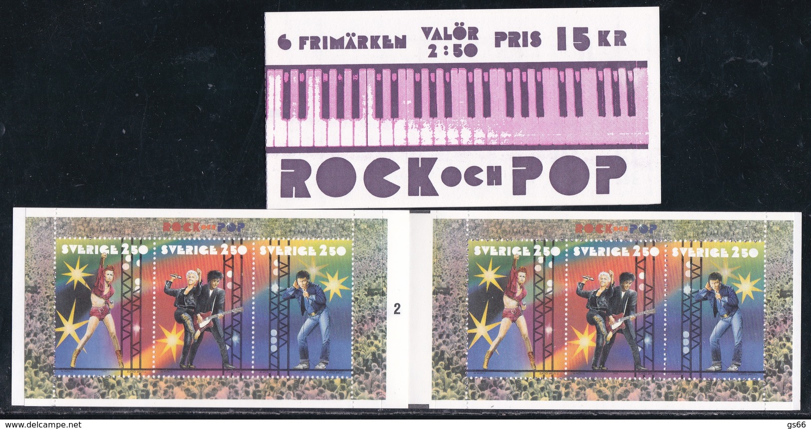 Schweden, 1991,  Mi. Nr. 1685/87, MH 163, Musik In Schweden: Popmusik. Booklet,  MNH ** - 1981-..