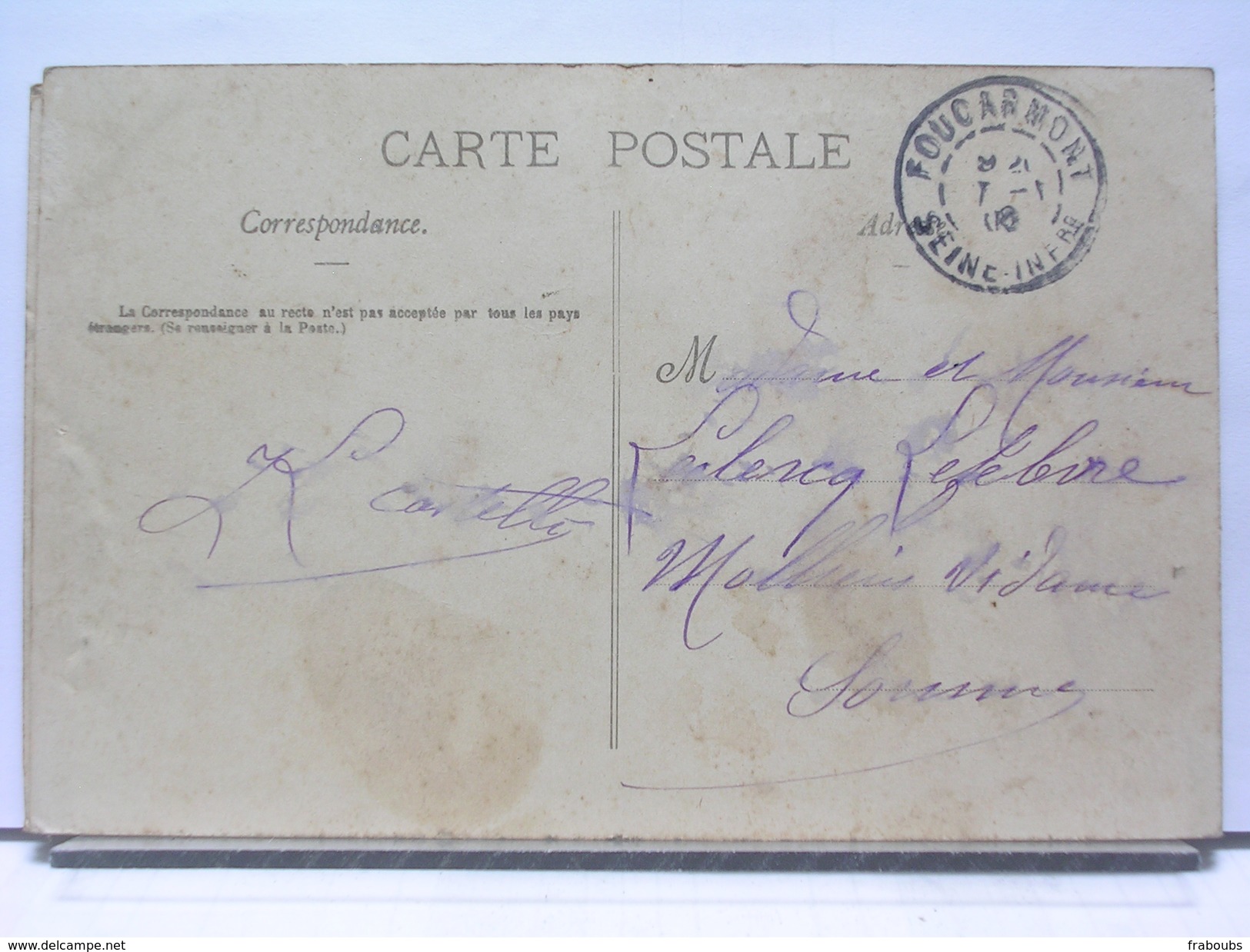 76 - FOUCARMONT - ECOLE DES GARCONS - LA POSTE - ANIMEE - 1908 - Other & Unclassified