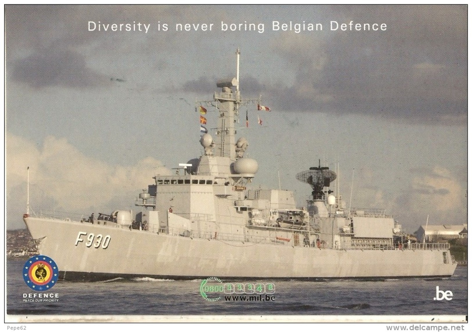 Autocollant-belgique-defence-navire De Guerre-F930 -format Cpm - Bateaux