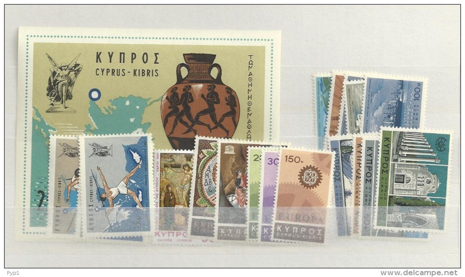 1967 MNH Cyprus, Year Complete, Postfris - Ungebraucht