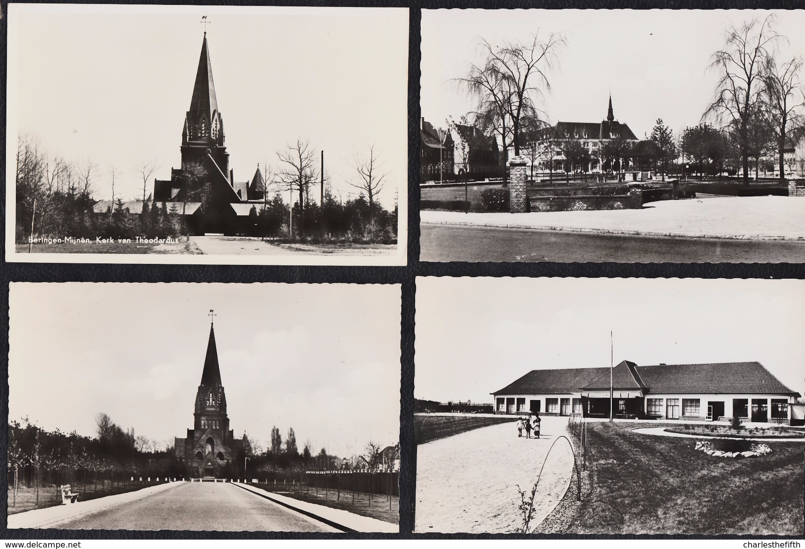 6 FOTOKAARTEN BERINGEN MIJN - Casino - Kerk - Kleuterschool - Beringen