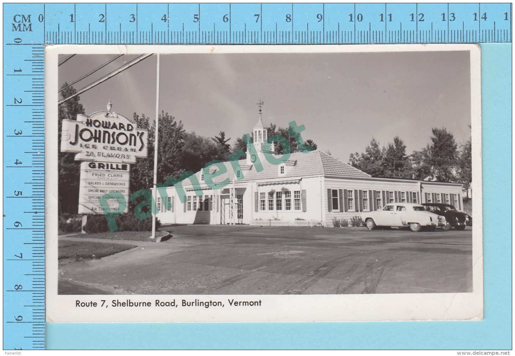 Vermont USA -Howard Johnsosn's Shelburne Road, Old Car,real Photo By Jary- Post Card Carte Postale Cartolina - 2 Scans - Autres & Non Classés