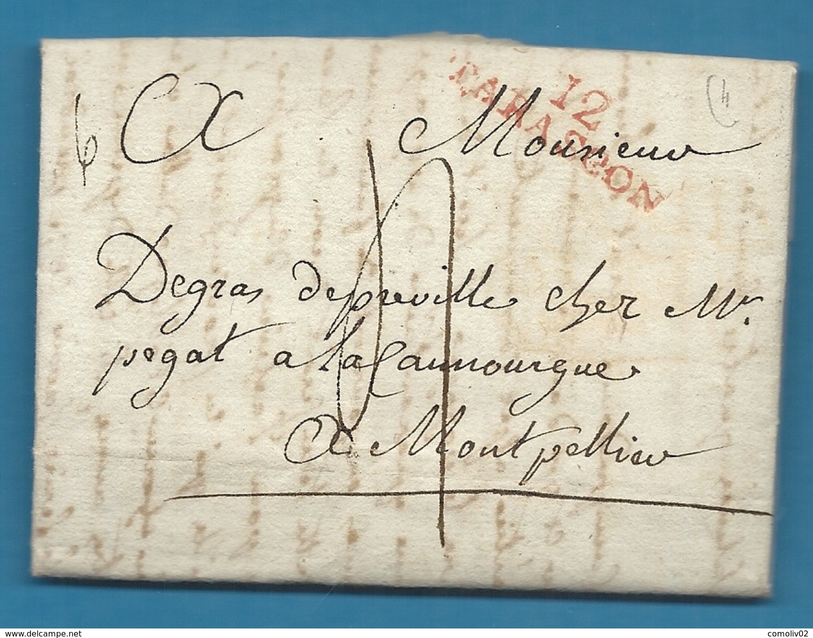 Bouches Du Rhone - Tarascon Pour Montpellier (Hérault). LAC De 1808 - 1801-1848: Précurseurs XIX
