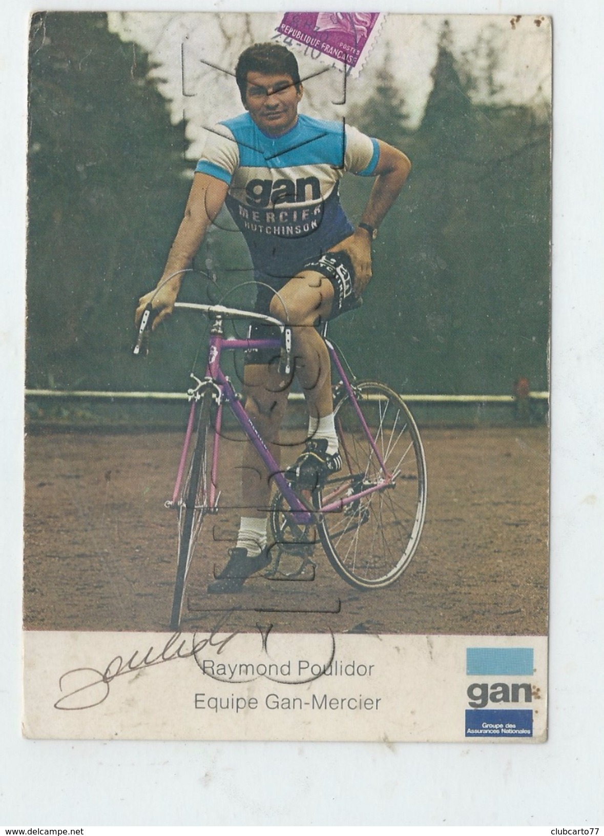 Sportif (Célébrité) : GP Dédicacée De Raymond Poulidor Avec Son Vélo Env 1980'(animée). DOC RARE - Sportsmen