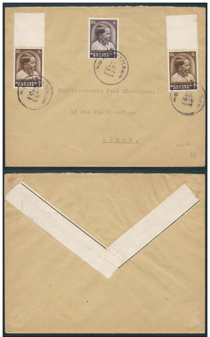 AM289 Lettre De Anvers à Liège 1938 - Briefe U. Dokumente