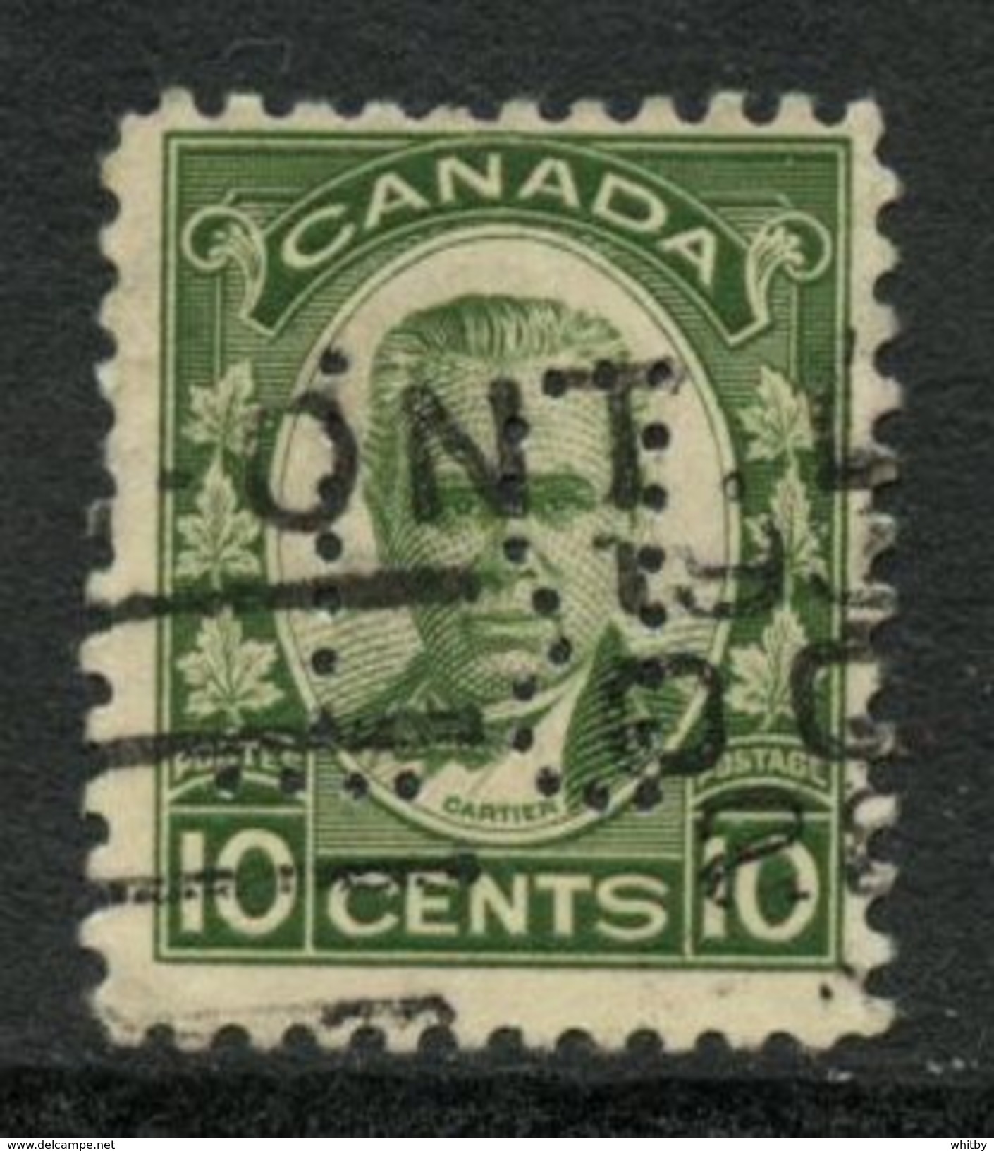 Canada 1931 10 Cent George Etienne Cartier Issue #190xx  Bell Telephone Perfin - Perforiert/Gezähnt