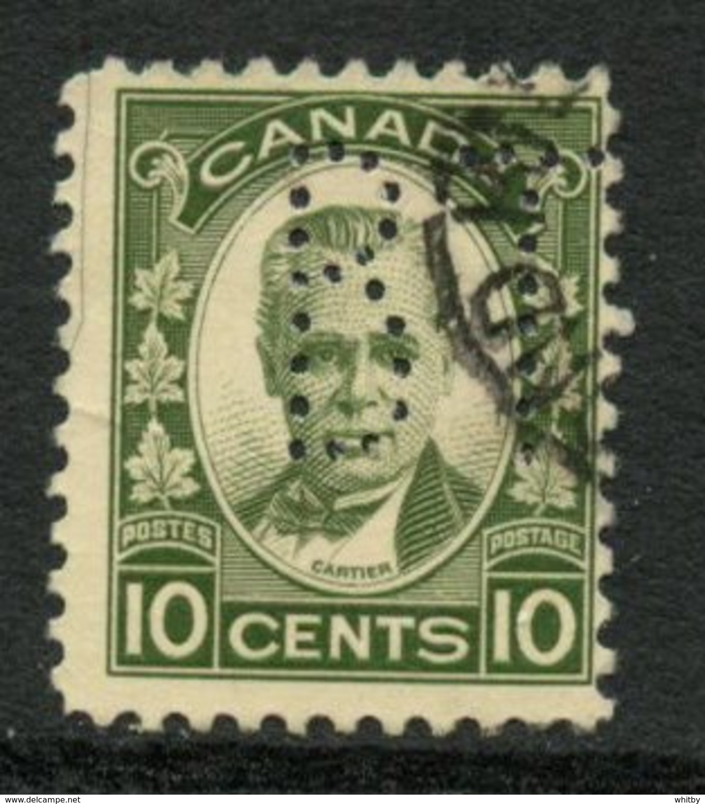 Canada 1931 10 Cent George Etienne Cartier Issue #190xx  Bell Telephone Perfin - Perfin