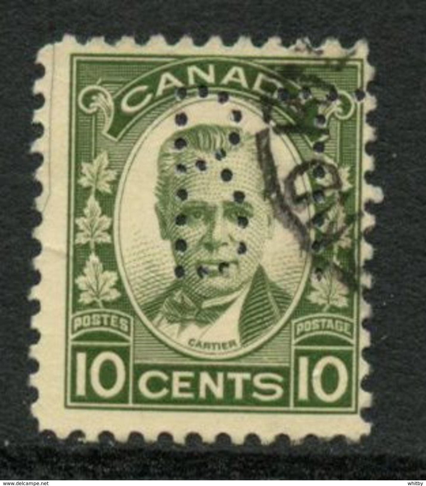 Canada 1931 10 Cent George Etienne Cartier Issue #190xx  Bell Telephone Perfin - Perfins