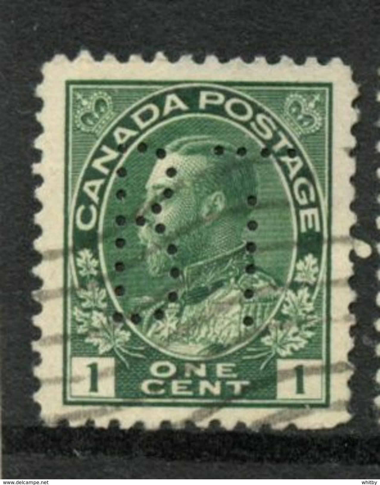 Canada 1911 1 Cent King George V Admiral Issue #104xx  Bell Telephone Perfin - Perforiert/Gezähnt