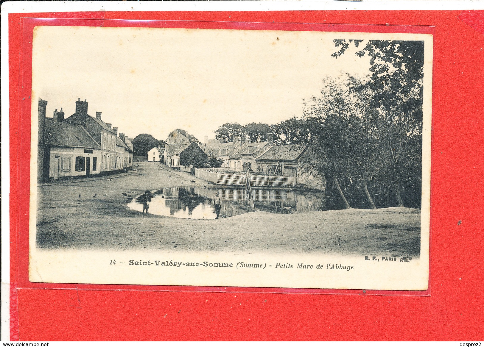 80 SAINT VALERY Sur SOMME Cpa Petite Animation Petite Mare De L ' Abbaye          14 B F Paris - Saint Valery Sur Somme