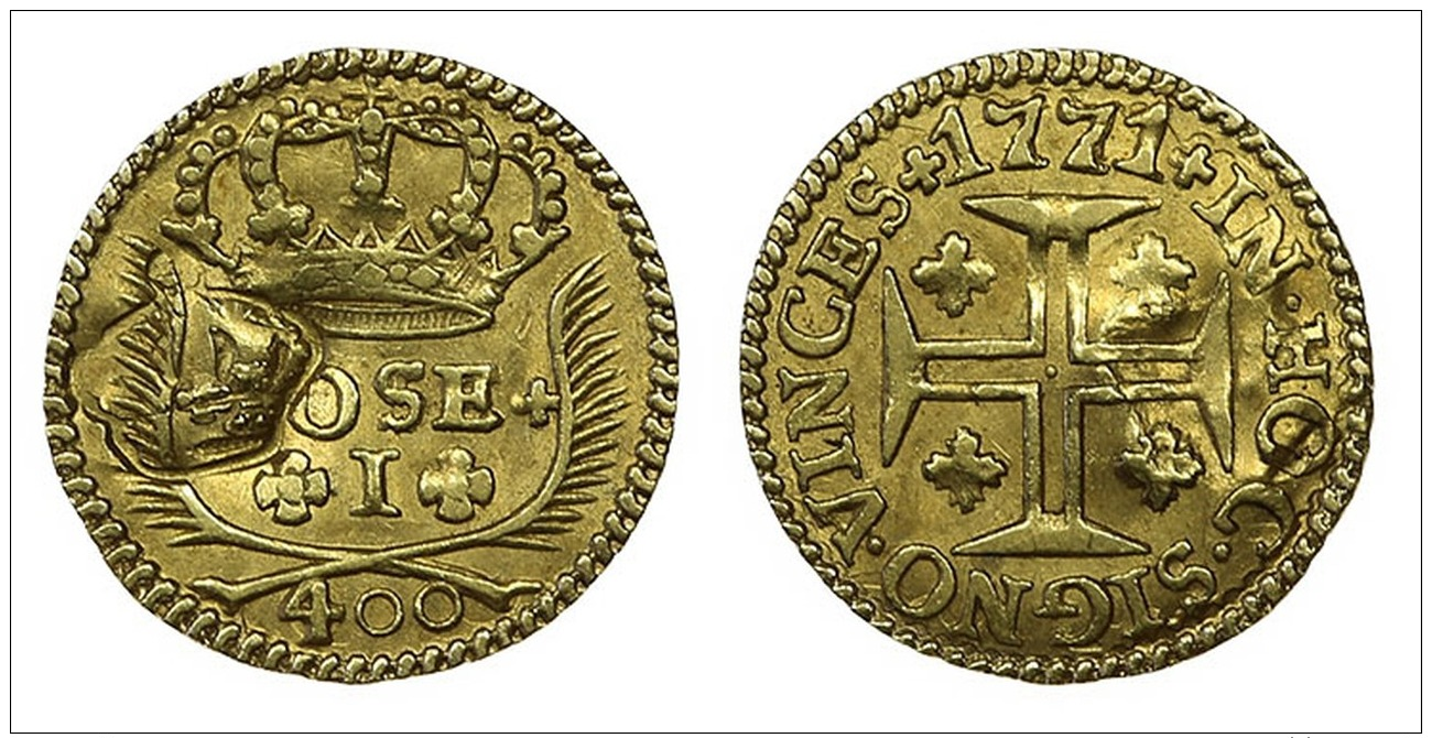Saint Thomas And Prince - D. Pedro V - Pinto 1771, D.J I With Countermark ''coroa Pequena'' - São Tomé Und Príncipe