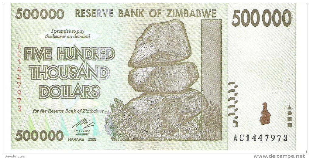 Zimbabwe - Pick 76 - 500.000 Dollars 2008 - Unc - Simbabwe