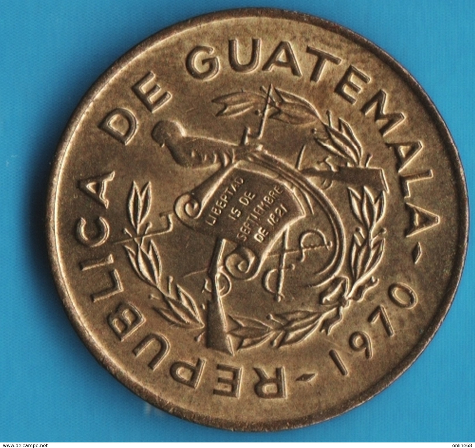 GUATEMALA 1 CENTAVO 1970 FRAY BARTOLOME DE LAS CASAS - Guatemala