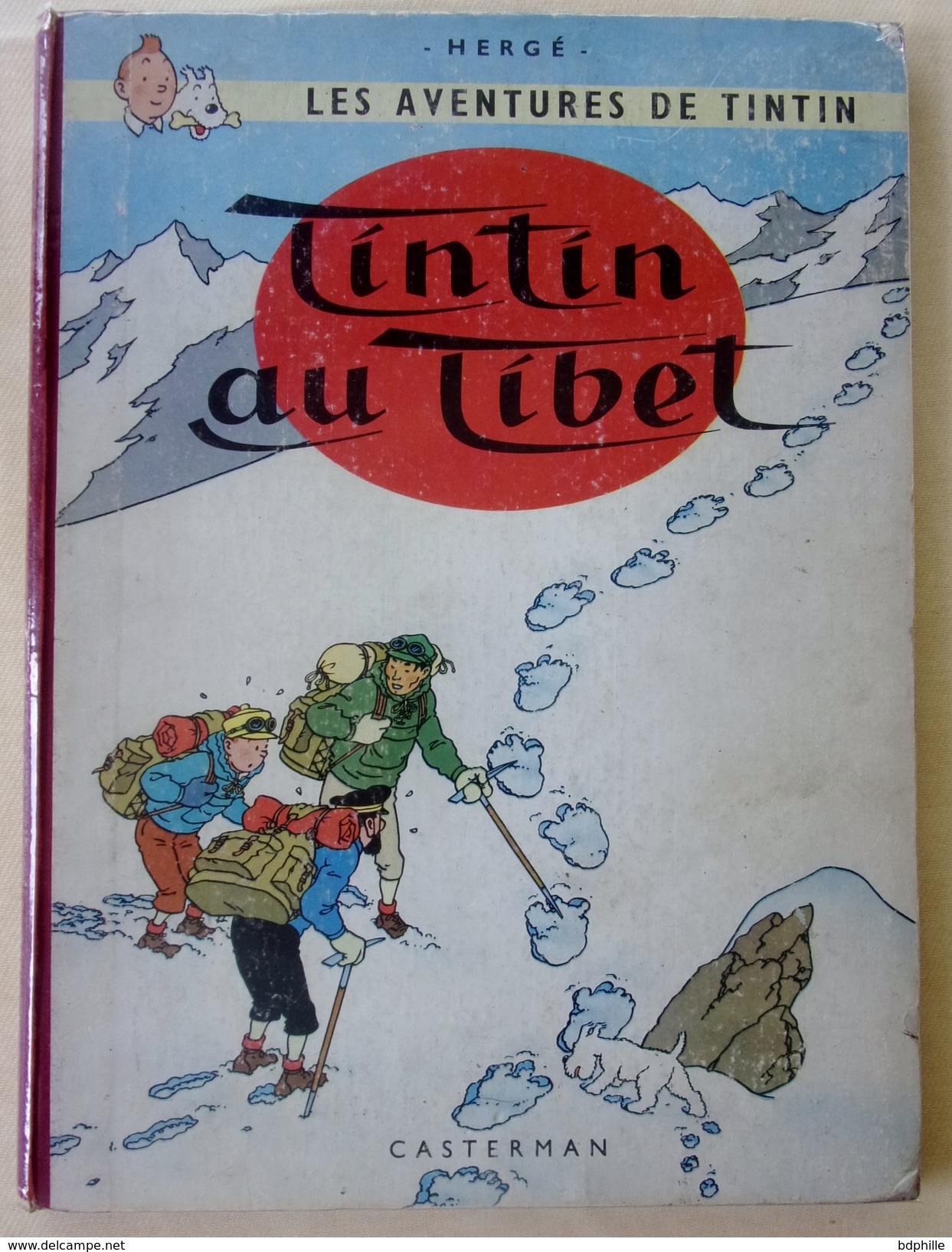 Tintin Au Tibet EO 1960 (B29-Imp.Danel- Berets Dupond "redoutable"dos Rouge Foncé) - Tintin