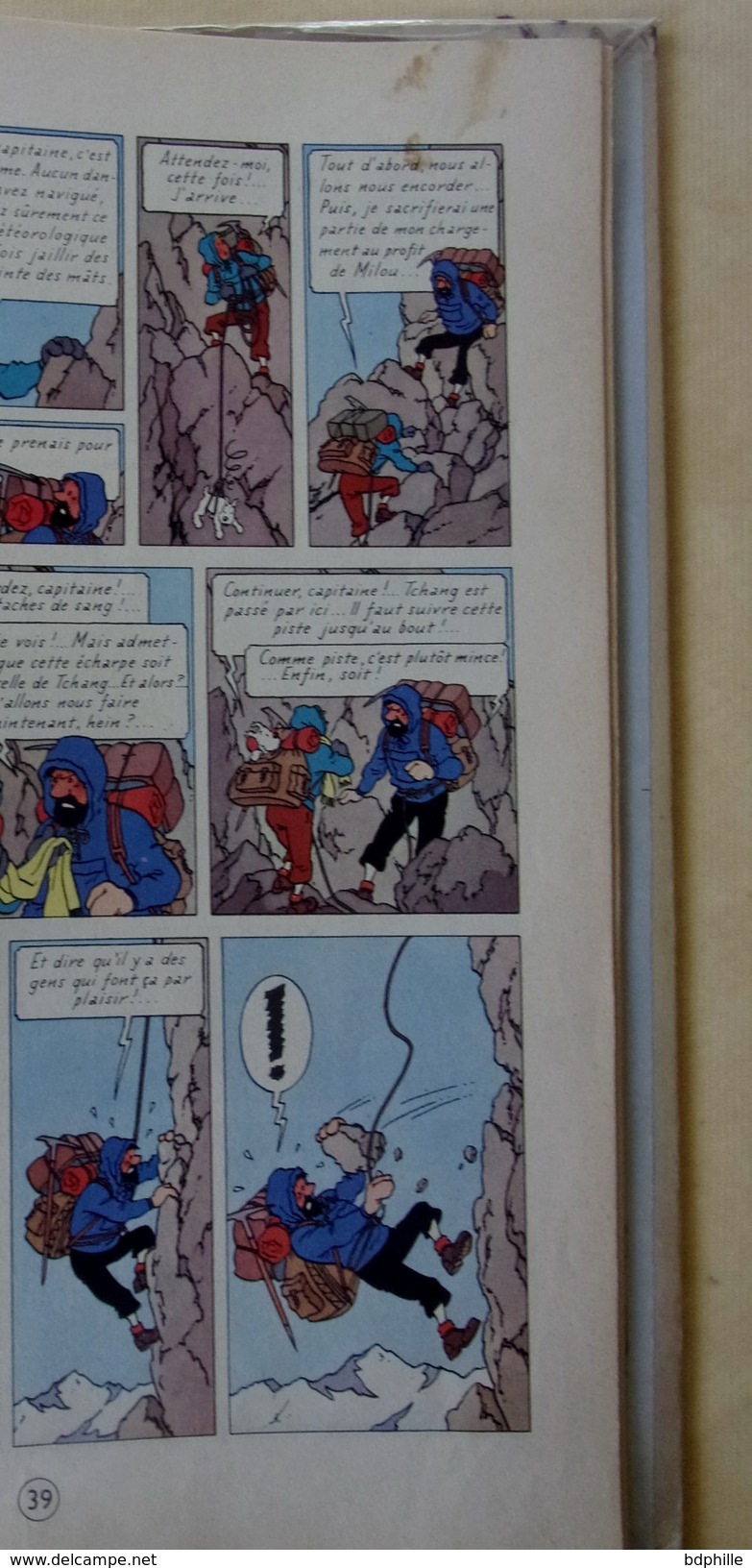 Tintin au Tibet EO 1960 (B29-Imp.Danel- Berets dupond "redoutable"dos rouge foncé)