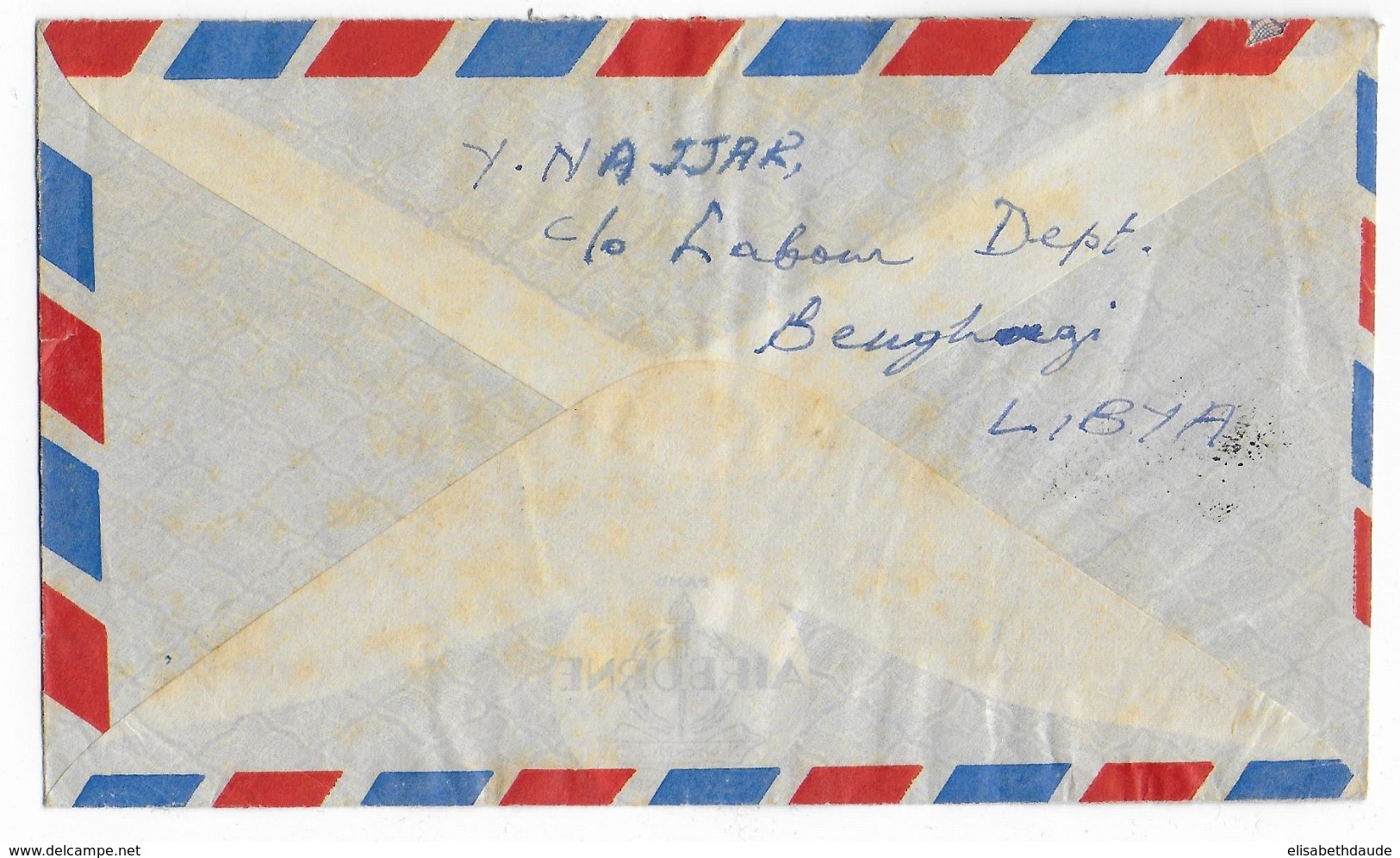 LYBIE - 1956 - ENVELOPPE AIRMAIL De BENGHASI => JUAN LES PINS - Libye