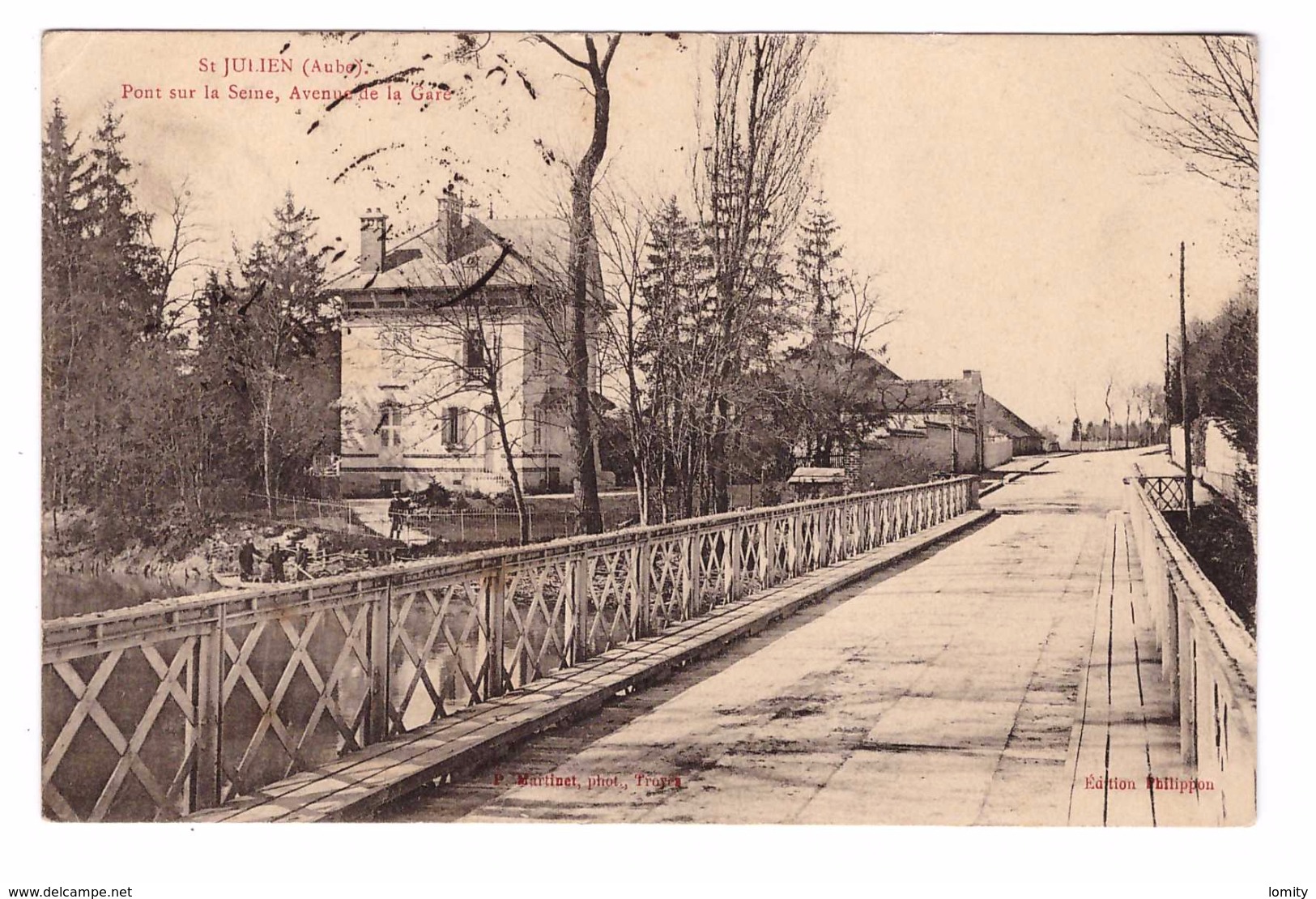 10 Saint St Julien Pont Sur La Seine Avenue De La Gare Cachet 1911 - Autres & Non Classés