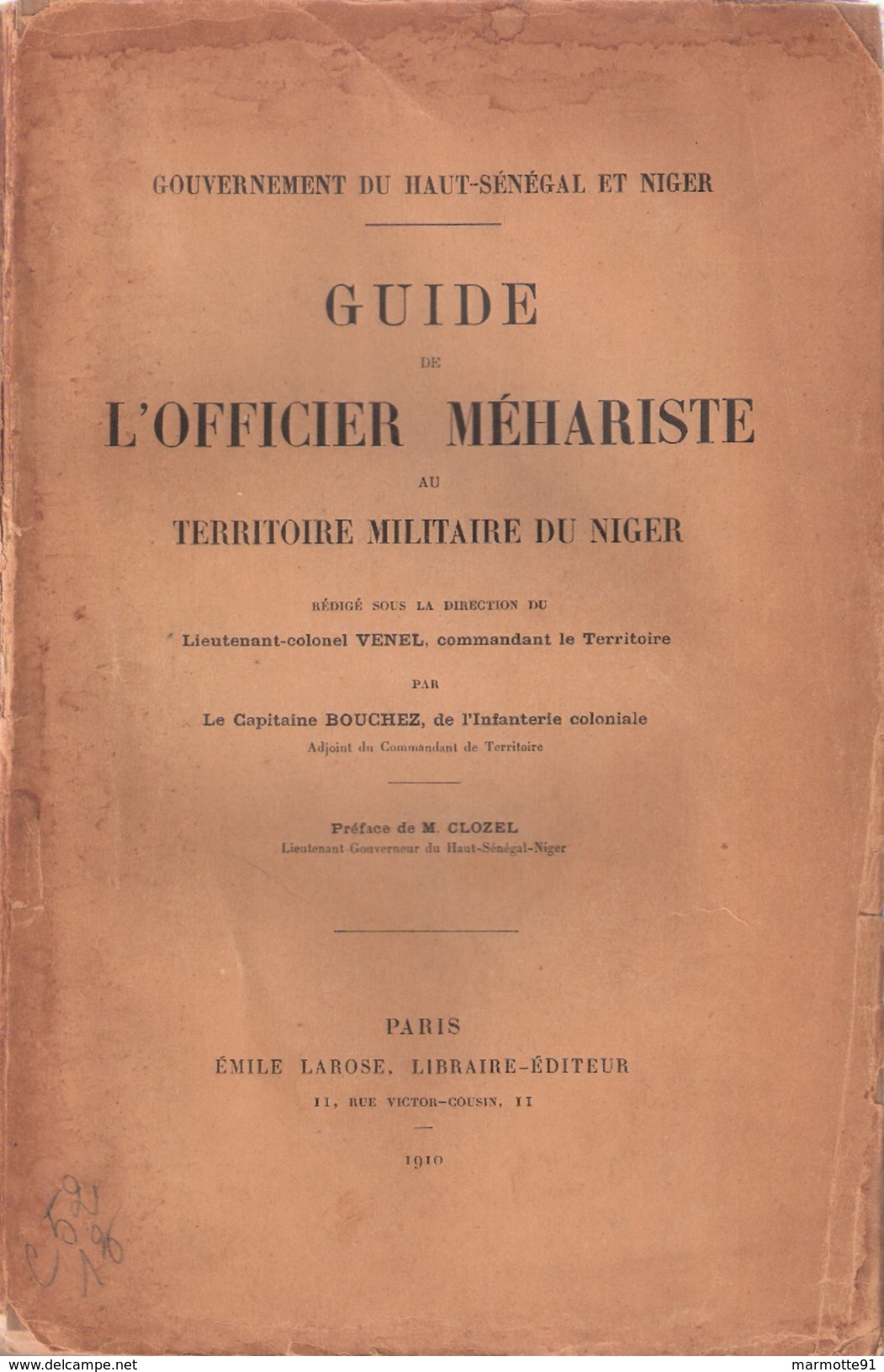 GUIDE OFFICIER MEHARISTE TERRITOIRE MILITAIRE NIGER 1910 DESERT SAHARIEN ARMEE FRANCAISE AFRIQUE - Français