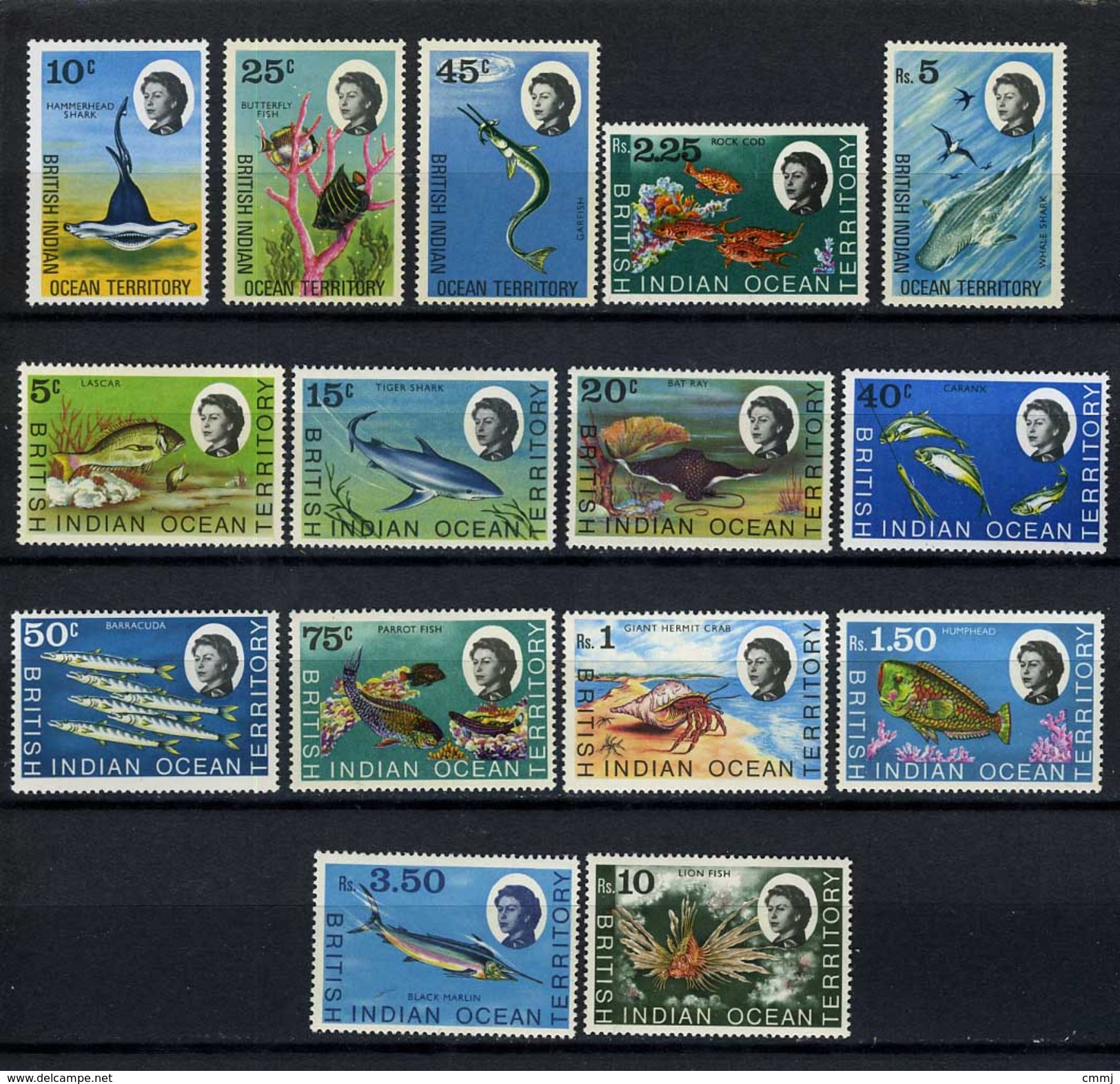 1968 - TERRITORIO BRITANNICO DELL'OCEANO INDIANO - Mi. Nr. 16/30 - NLH - (CW2427.44) - Territorio Britannico Dell'Oceano Indiano