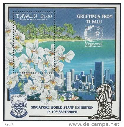 Tuvalu - 1995 - Orchidées, Singapore 95 - BF Neufs ** // Mnh - Tuvalu (fr. Elliceinseln)