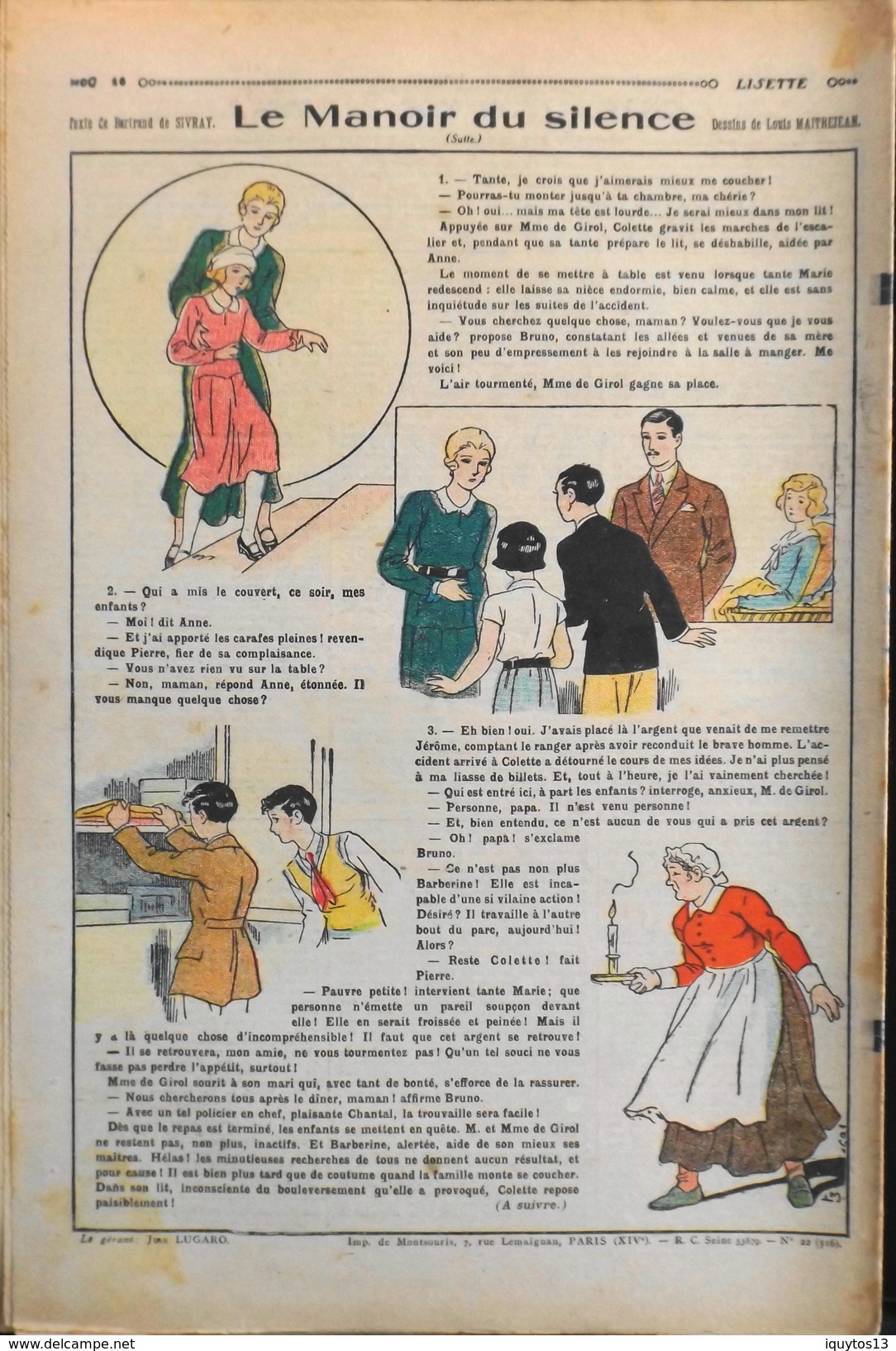 LISETTE - Journal Des Fillettes - N° 22 - Onzième Année - Dimanche 31 Mai 1931 - En BE - Lisette