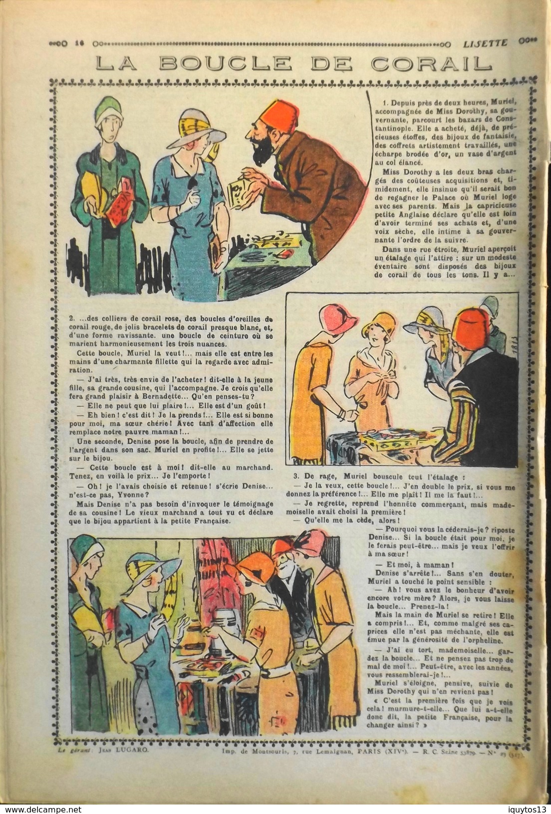 LISETTE - Journal Des Fillettes - N° 23 - Onzième Année - Dimanche 7 Juin 1931 - En BE - Lisette