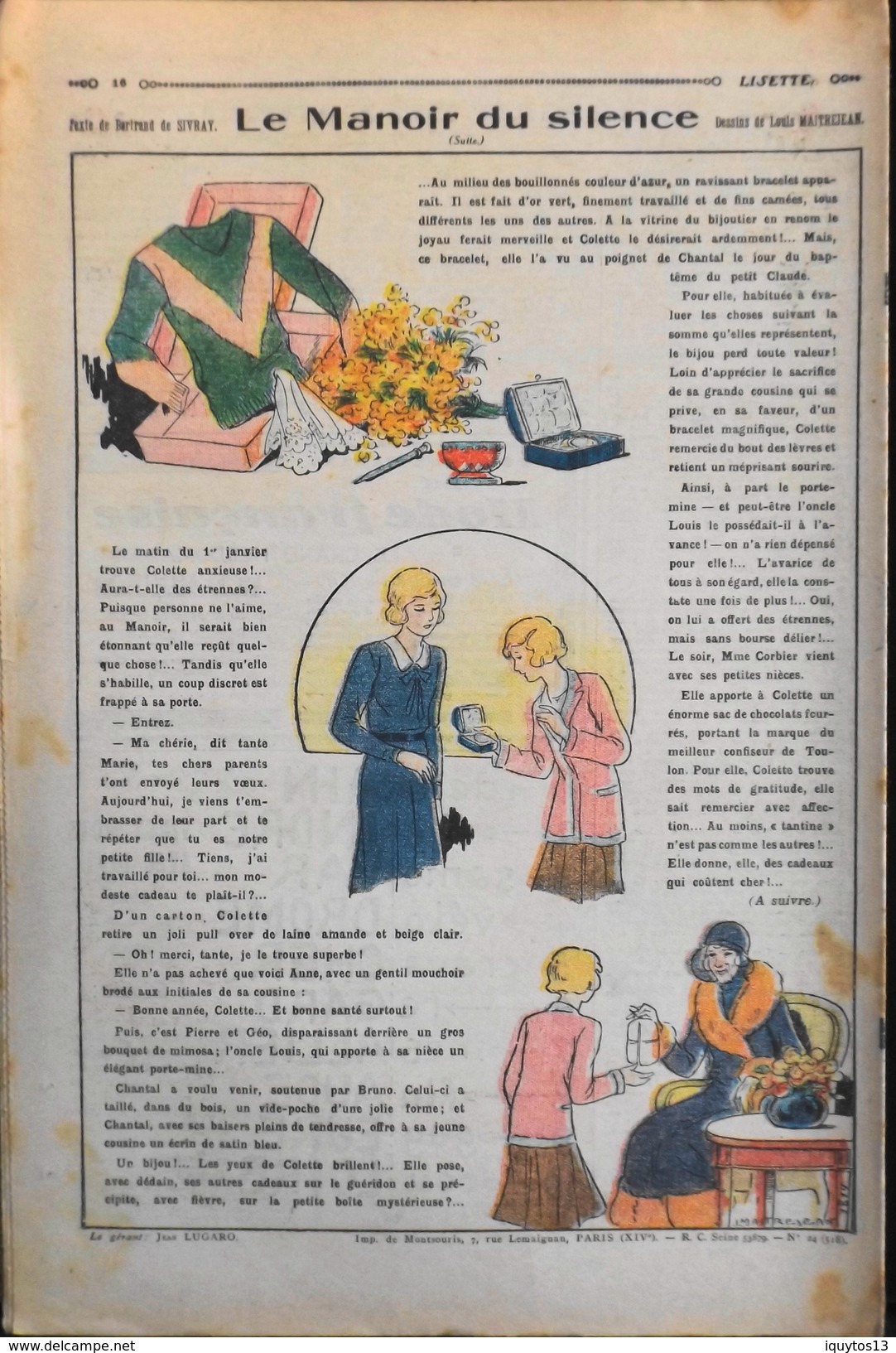 LISETTE - Journal Des Fillettes - N° 24 - Onzième Année - Dimanche 14 Juin 1931 - En BE - Lisette