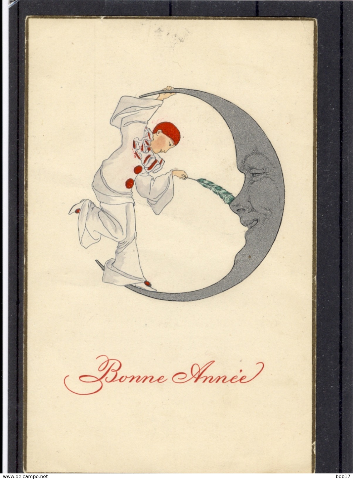 Pierrot Caresse Croissant De Lune Avec Plume - TBE - Andere & Zonder Classificatie