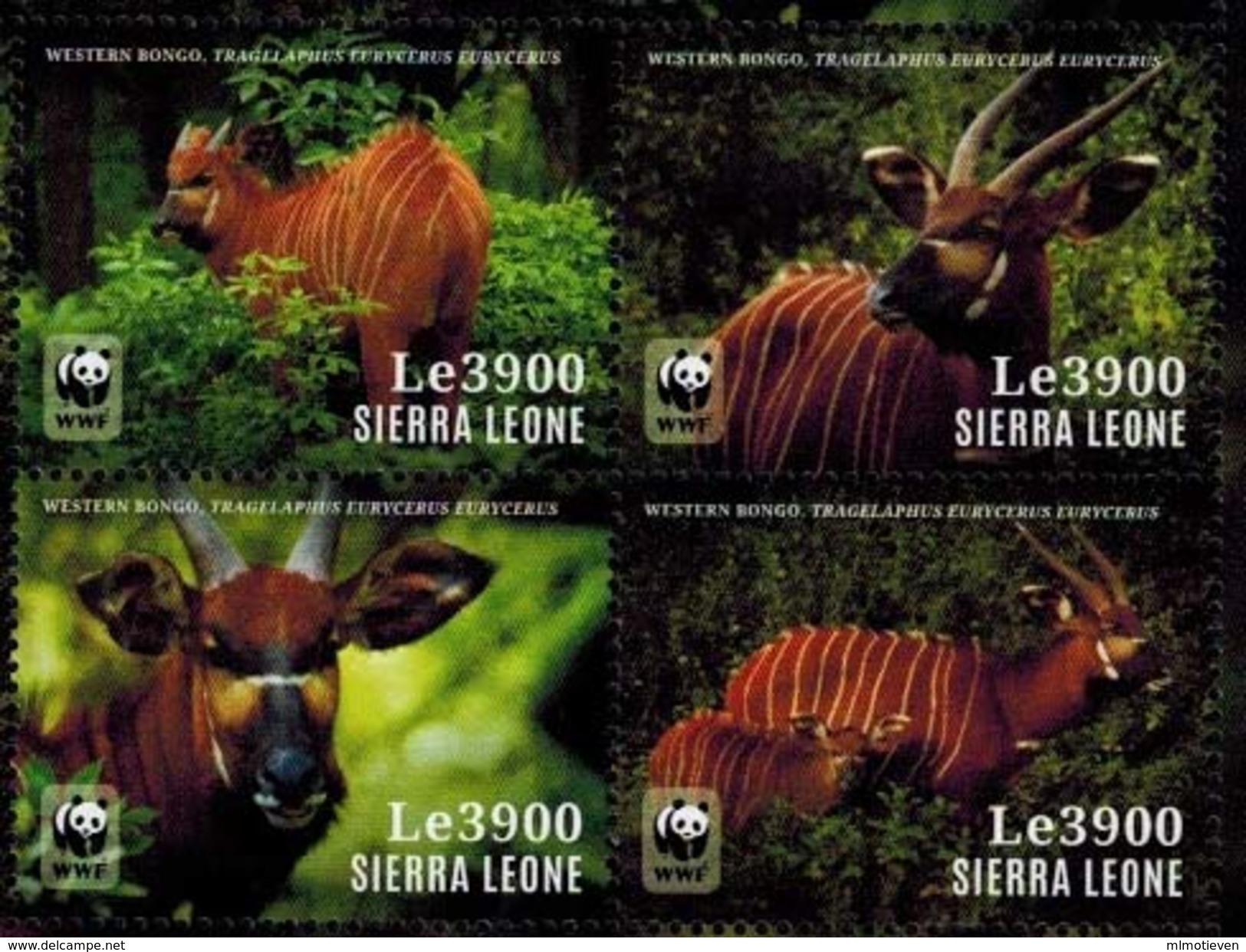 MDW-BK4-462 MDA MINT MNH ¤ SIERRA LEONE 2014 4w In Serie ¤ - WWF - ENDANGERED SPECIES - WESTERN BONGO - Otros & Sin Clasificación