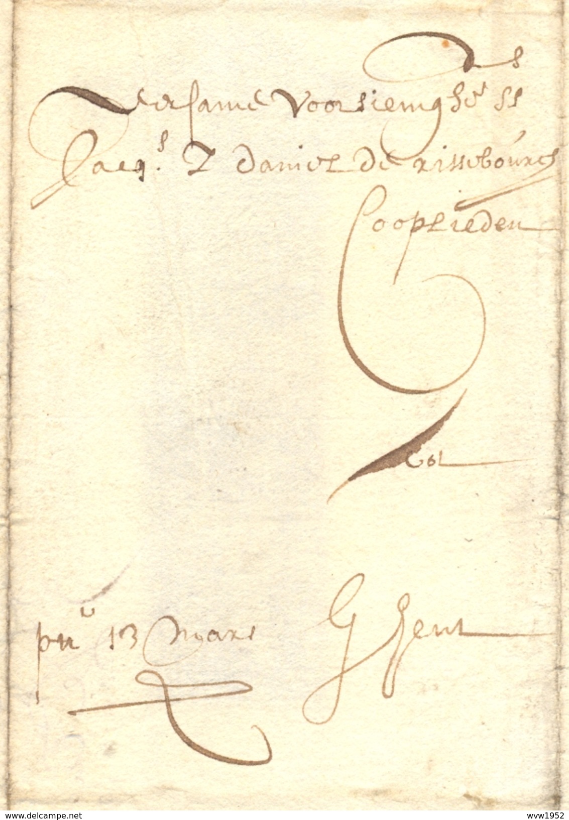 Complete Brief Brugge - Gent 13 Maart 1639 - 1621-1713 (Pays-Bas Espagnols)