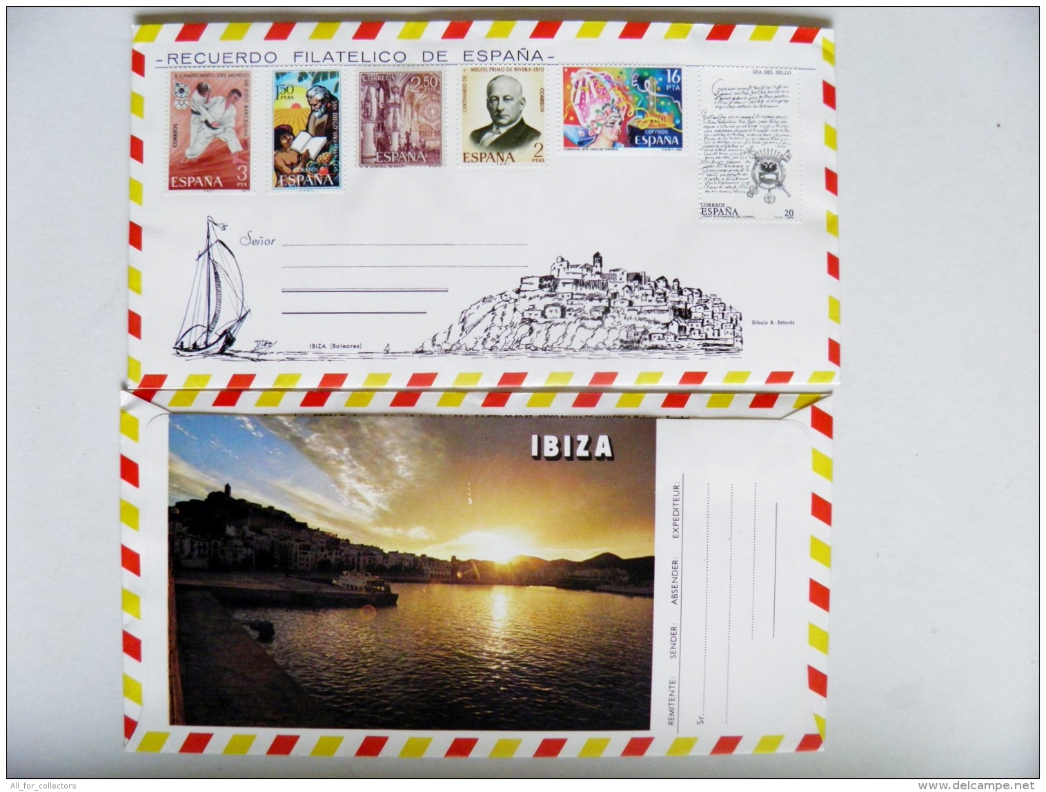 Cover From Spain 6 Post Stamps Ibiza - Cartas & Documentos