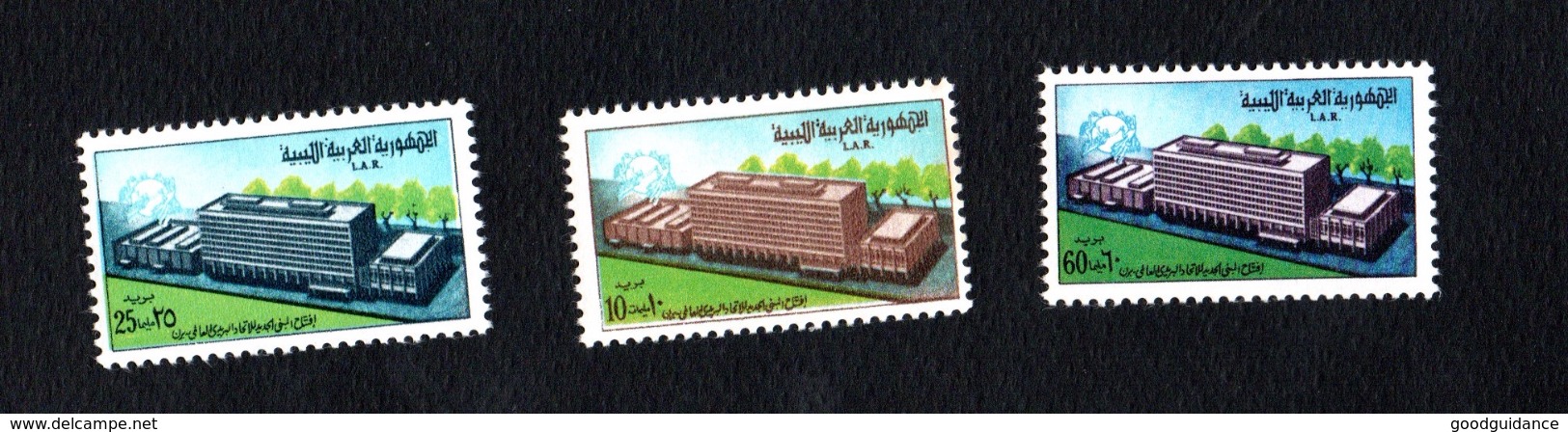 1970- Libya- New U.P.U. Headquarters Building, Bern- Complete Set 3 V. MNH** - UPU (Union Postale Universelle)
