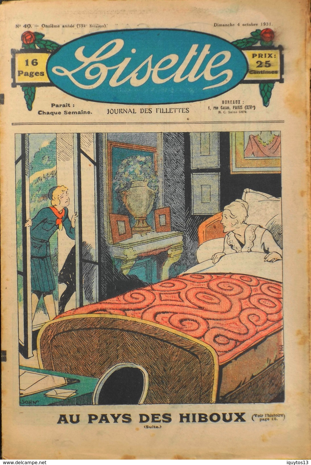 LISETTE - Journal Des Fillettes - N° 40 - Onzième Année - Dimanche 4 Octobre 1931 - En BE - Lisette