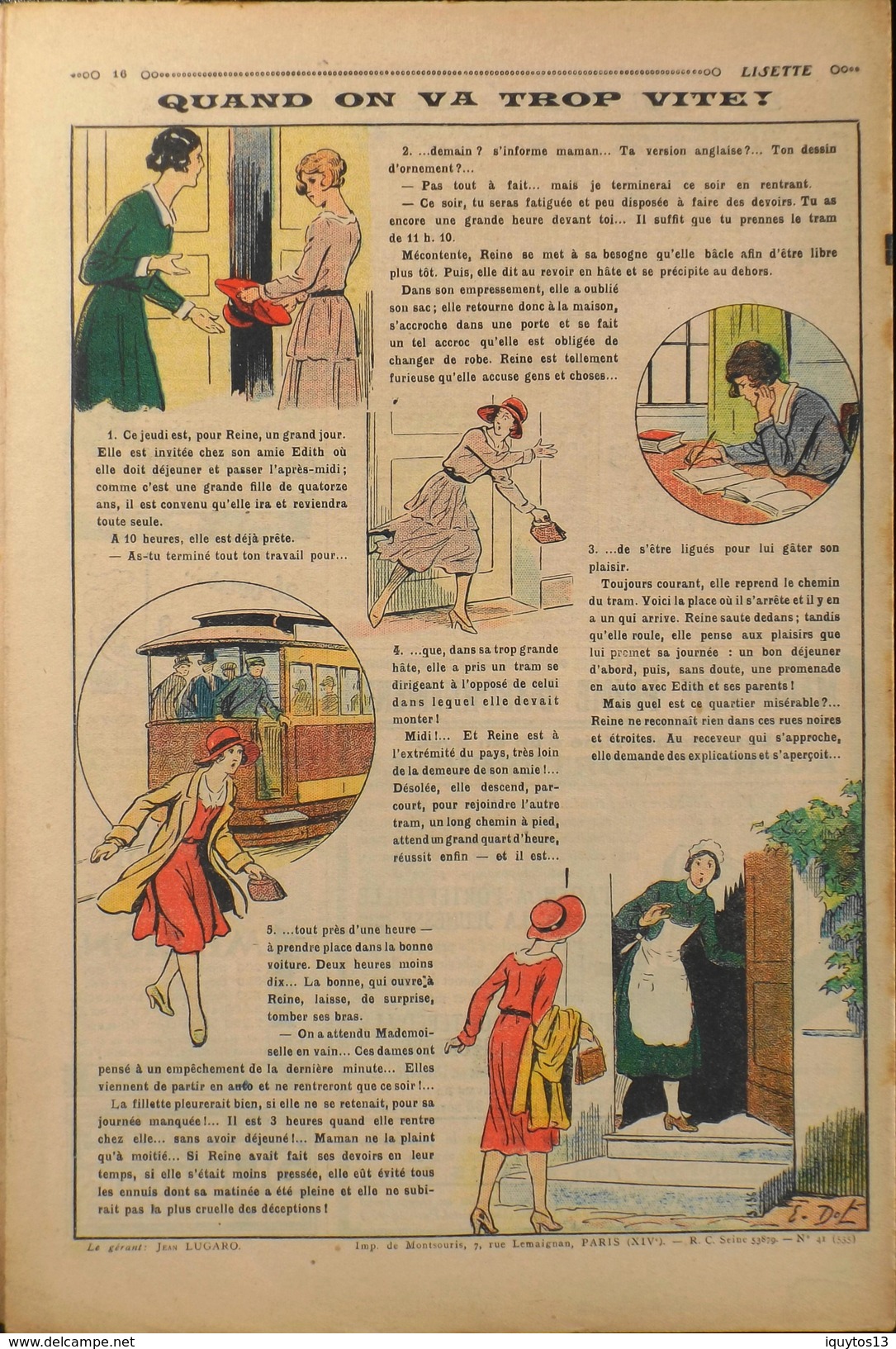 LISETTE - Journal Des Fillettes - N° 41 - Onzième Année - Dimanche 11 Octobre 1931 - En BE - Lisette