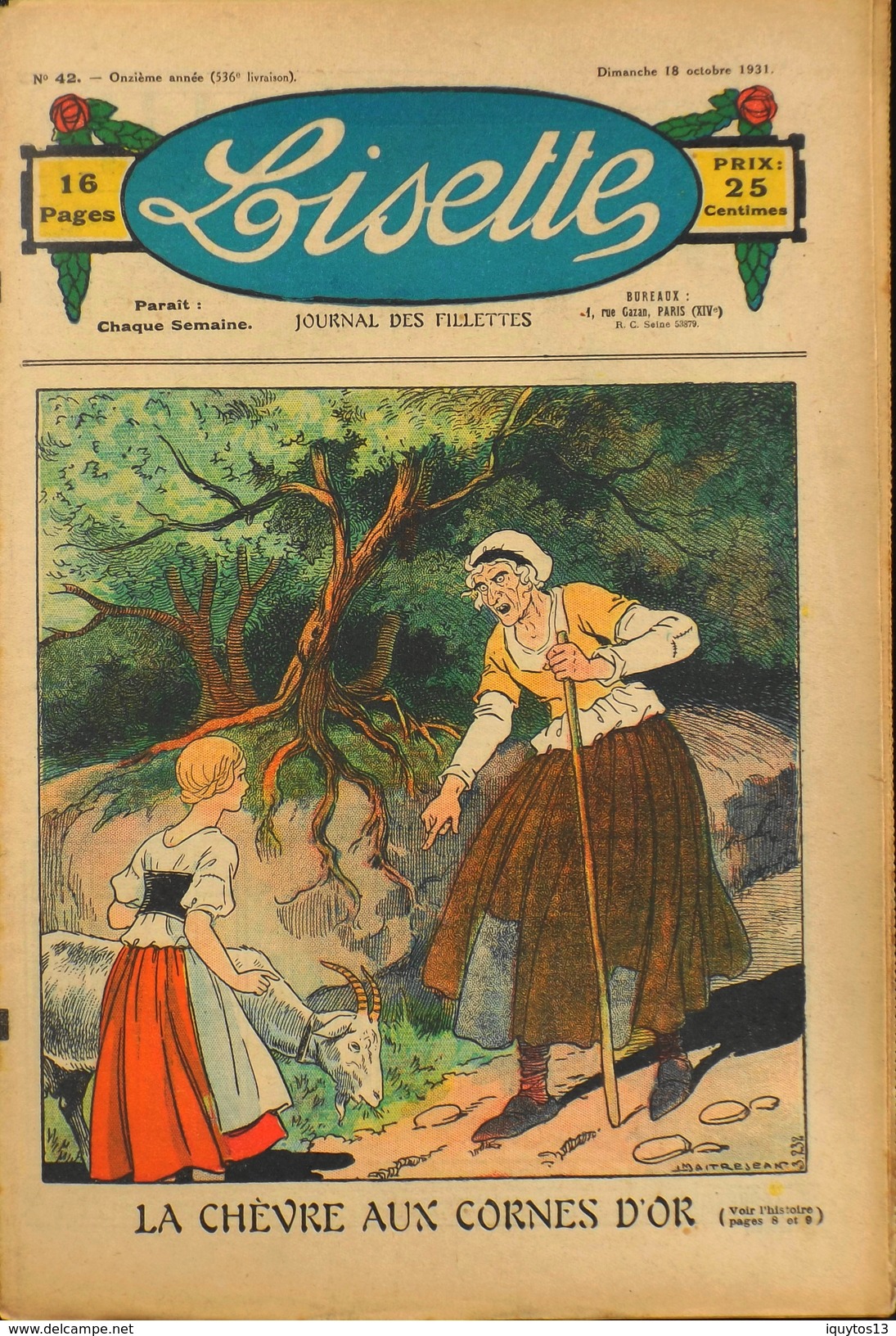 LISETTE - Journal Des Fillettes - N° 42 - Onzième Année - Dimanche 18 Octobre 1931 - En BE - Lisette