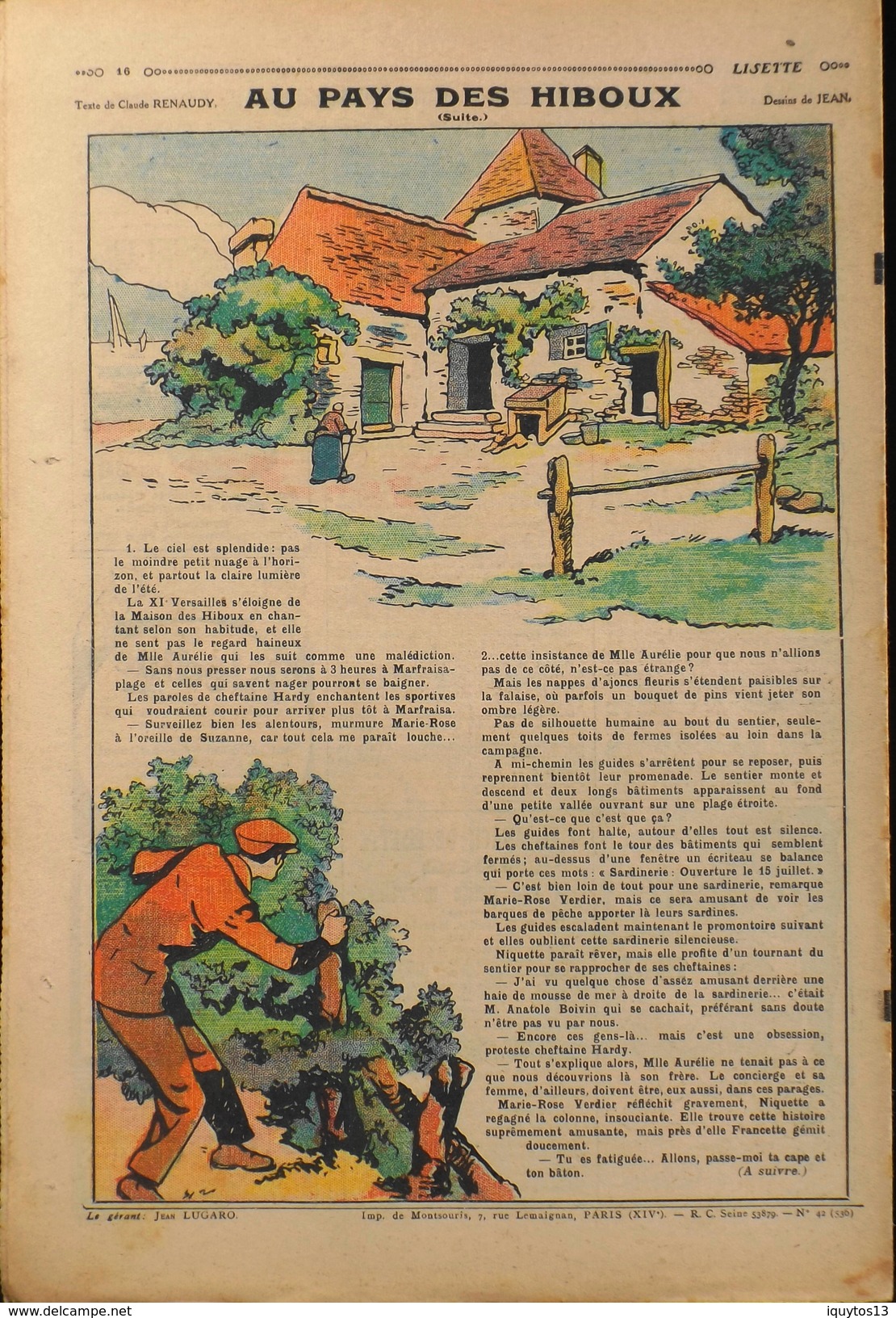 LISETTE - Journal Des Fillettes - N° 42 - Onzième Année - Dimanche 18 Octobre 1931 - En BE - Lisette