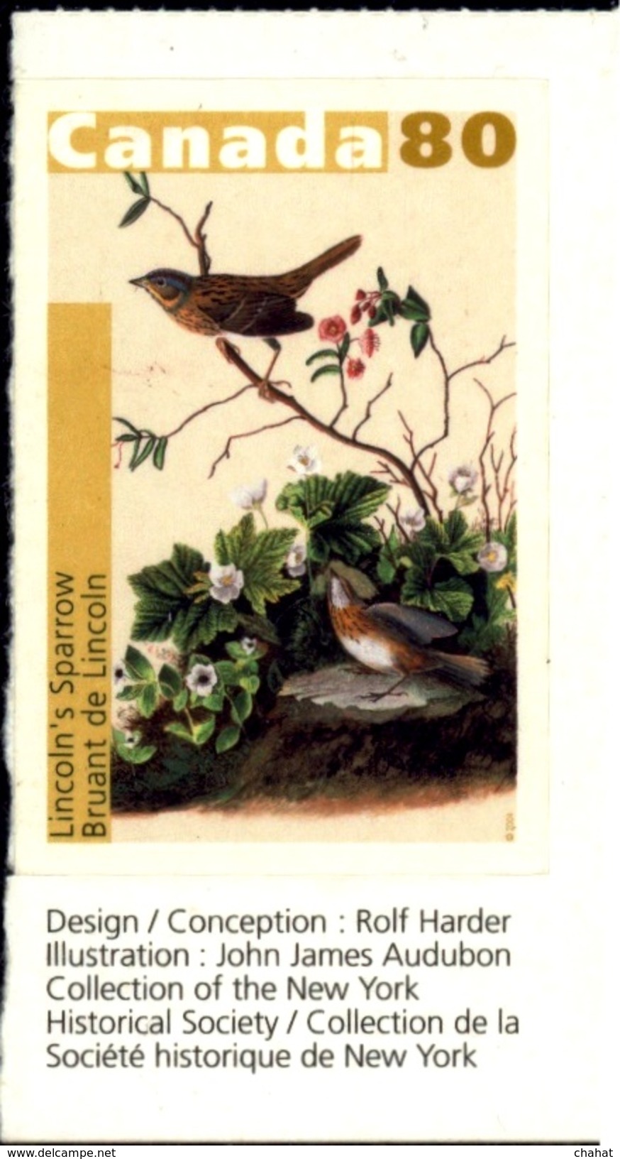 BIRDS=LINCOLN'S SPARROW-SELF ADHESIVE-CANADA-MNH-H1-217 - Sparrows