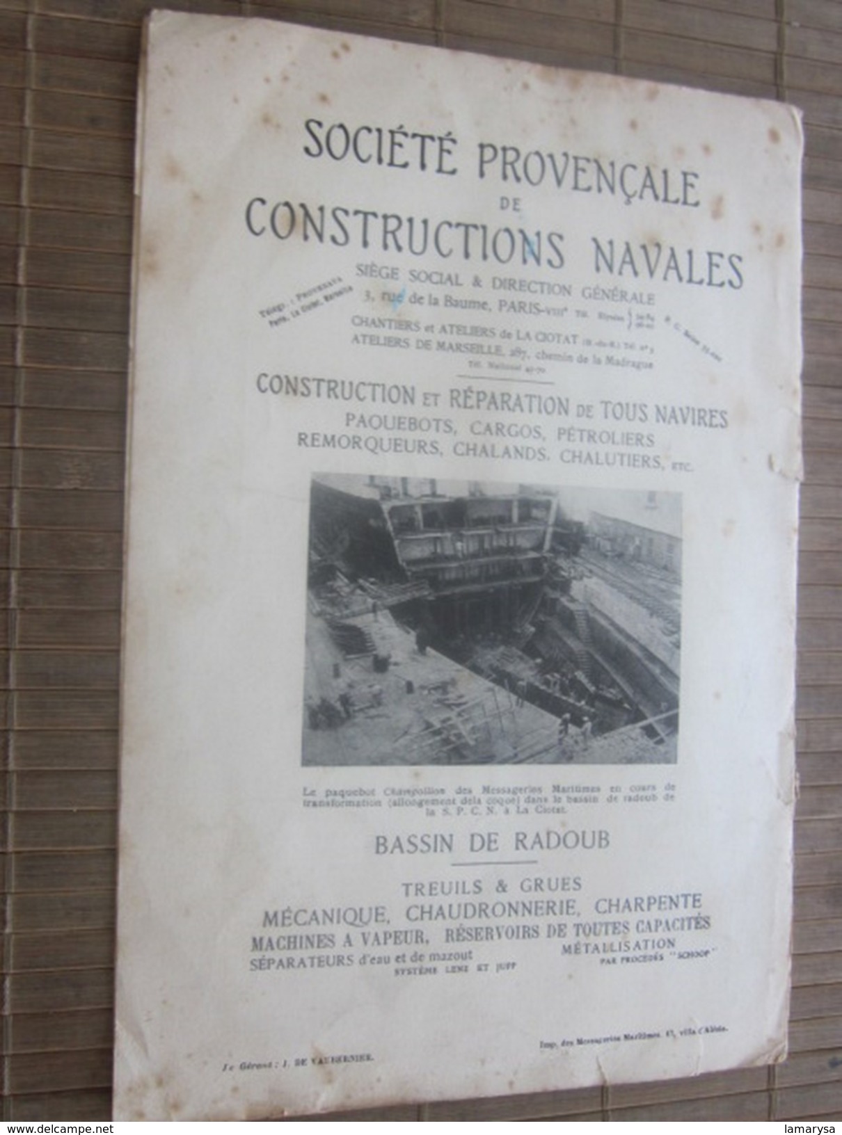 1936 Gazette Des Messageries Maritimes Uniquement La Couverture-Horaire Officiel,marche Paquebots Journal-Pubs Réclames - 1900 - 1949