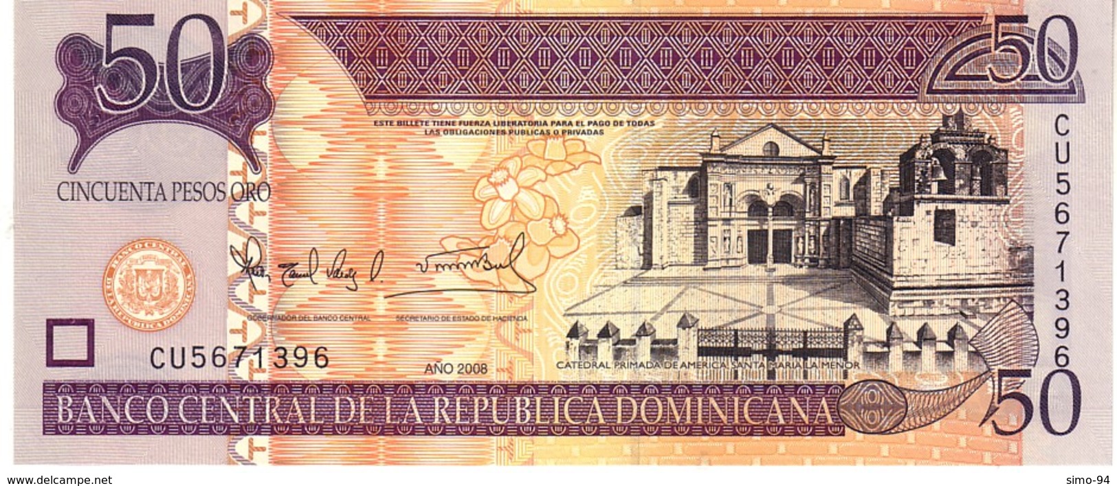 Dominican Republic  P.176b  50 Pesos 2008 Unc - Dominicaine