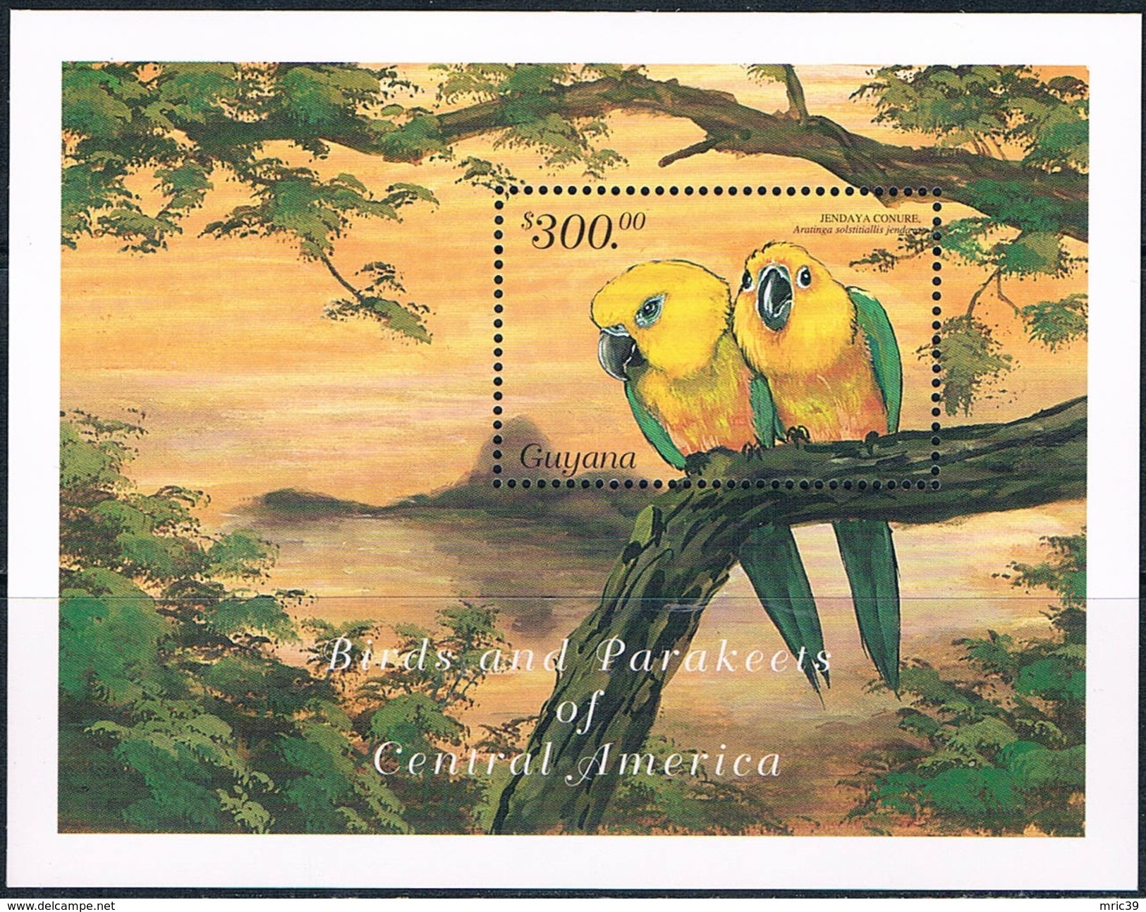 Bloc Sheet Oiseaux Perroquets Birds Parrots Macaws Neufs MNH ** Guyana - Papagayos