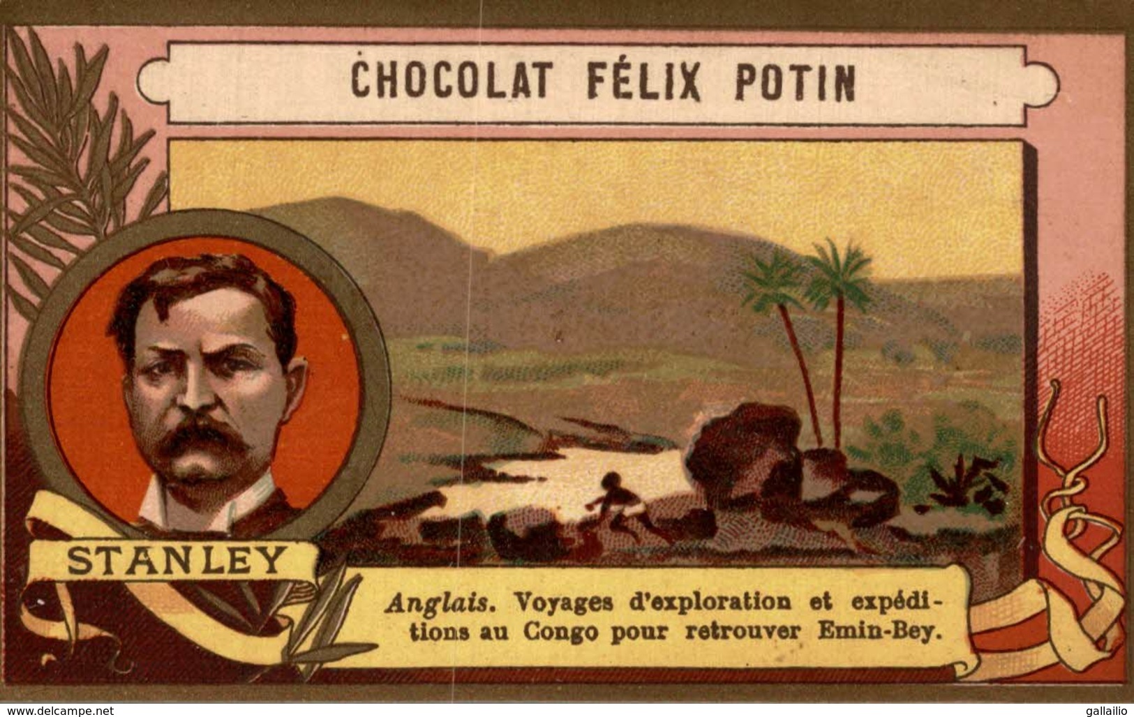 CHROMO CHOCOLAT FELIX POTIN EXPLORATEUR ANGLAIS STANLEY CONGO ETS HEROLD - Other & Unclassified