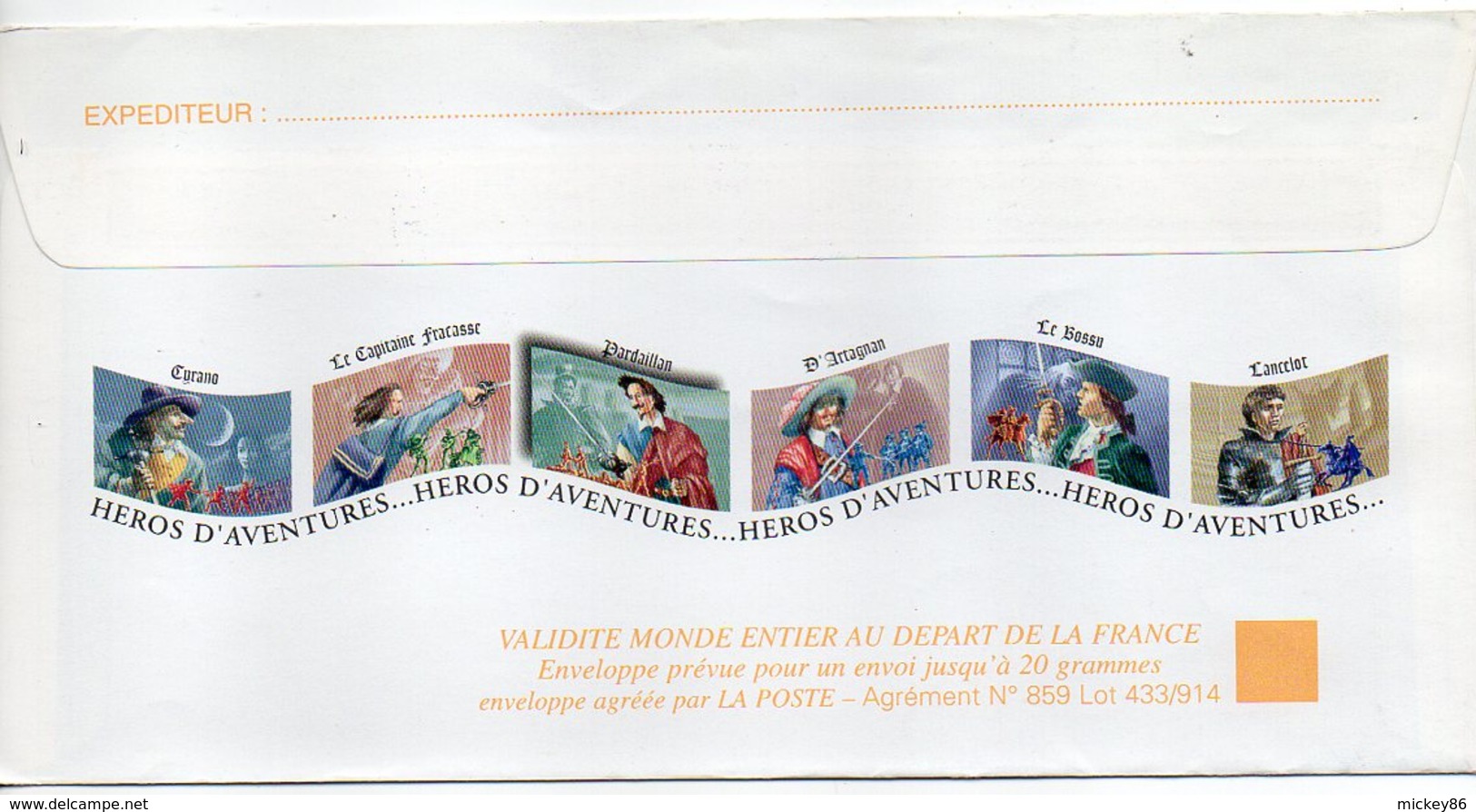 -PAP Repiqué Héros D'Aventures--Pardaillan--- Beau Cachet Rond--LAVAL DE CERE  -- 46 - Prêts-à-poster:  Autres (1995-...)