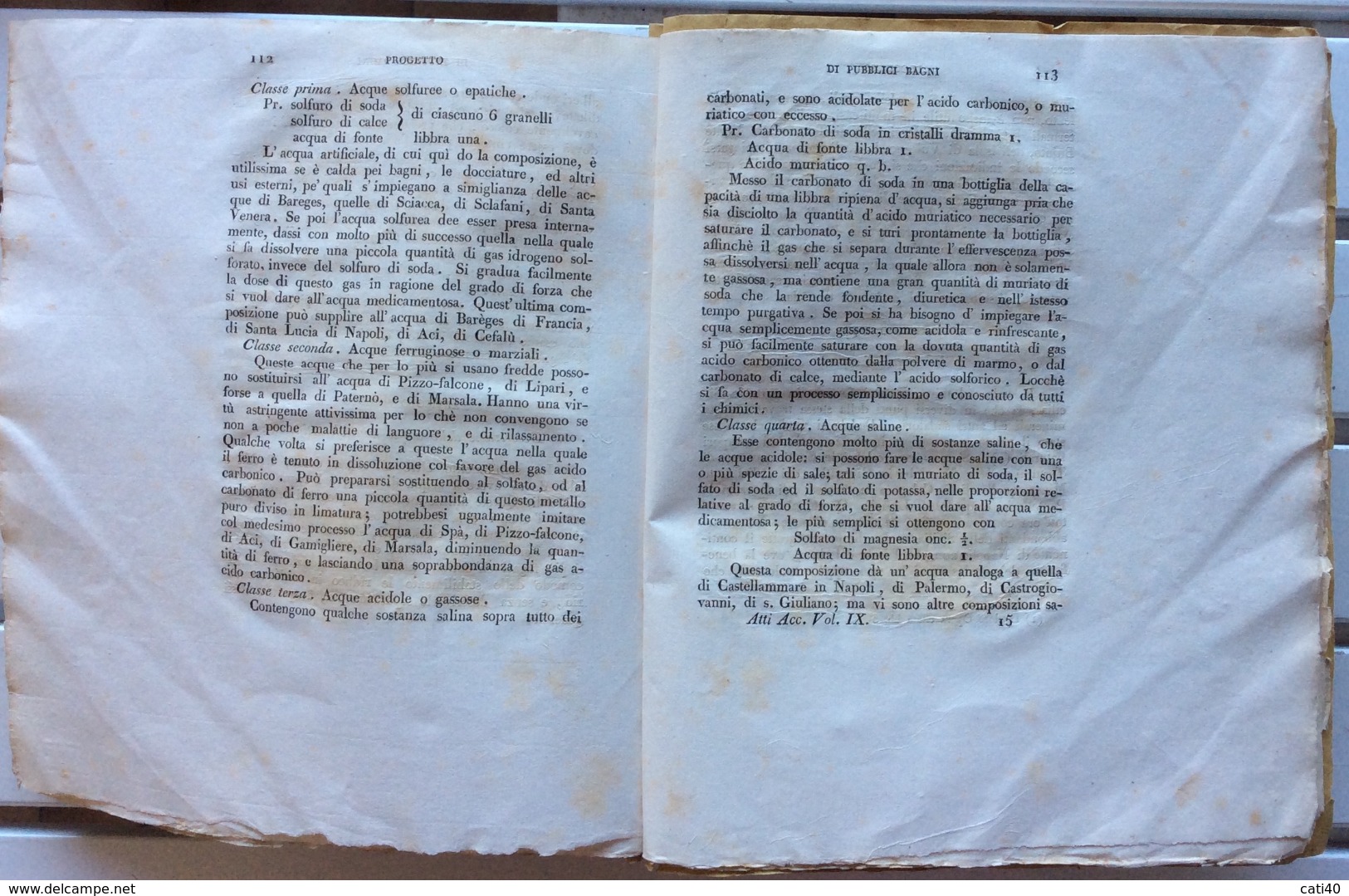 CATANIA 1832 PROGETTO DI UNO STABILIMENTO DI PUBBLICI BAGNI PELLA CITTA' DI CATANIA DI FILIPPO LIBRA ... - Storia, Biografie, Filosofia