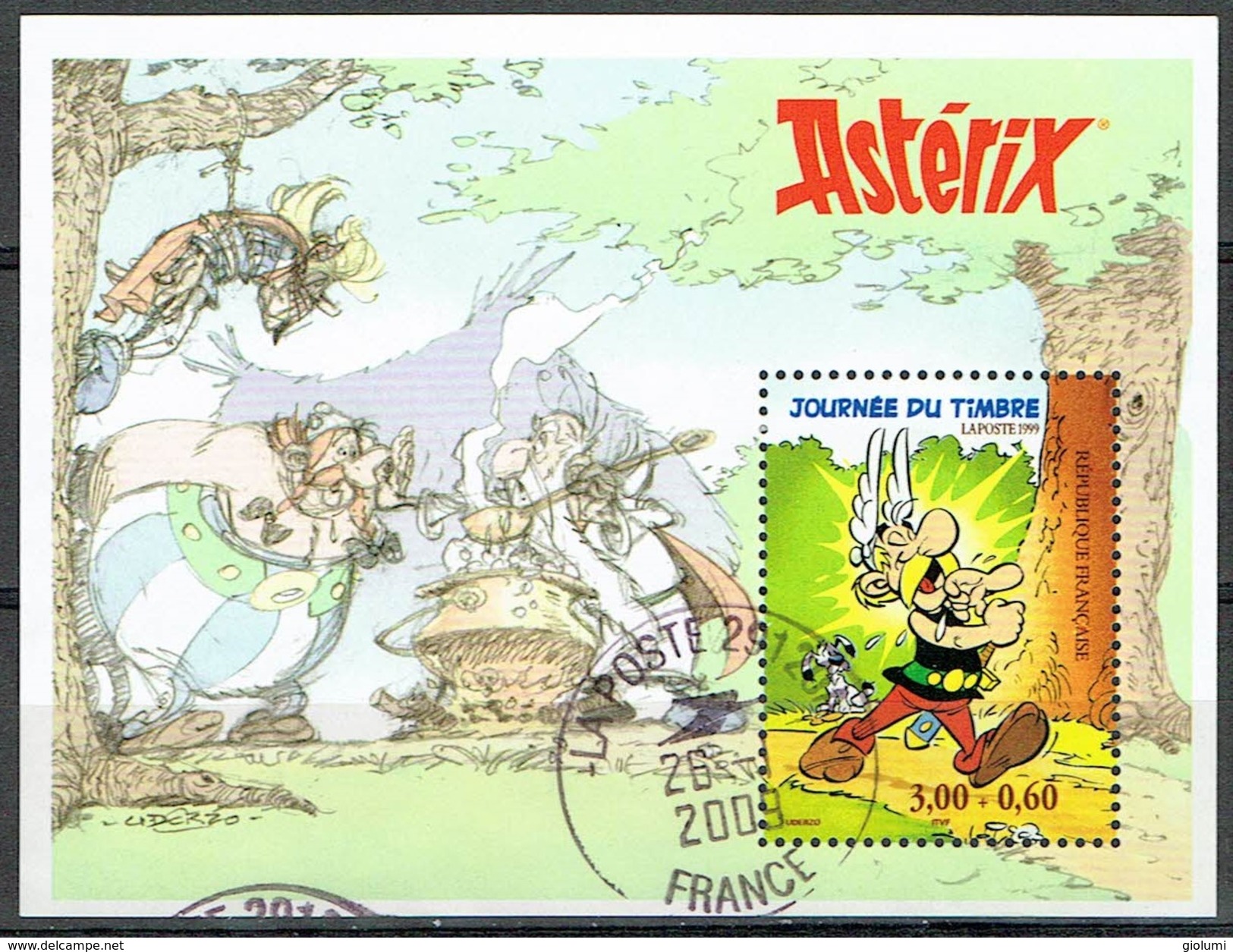 France 1999 Asterix Journée Di Timbre Miniature Sheet Used - Usados